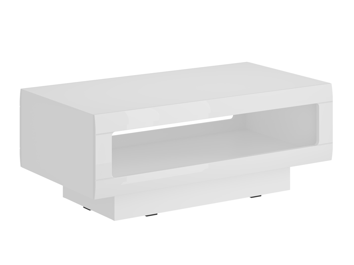 Tavolino da caffè Ophsalu 102 (Bianco + Bianco lucido)