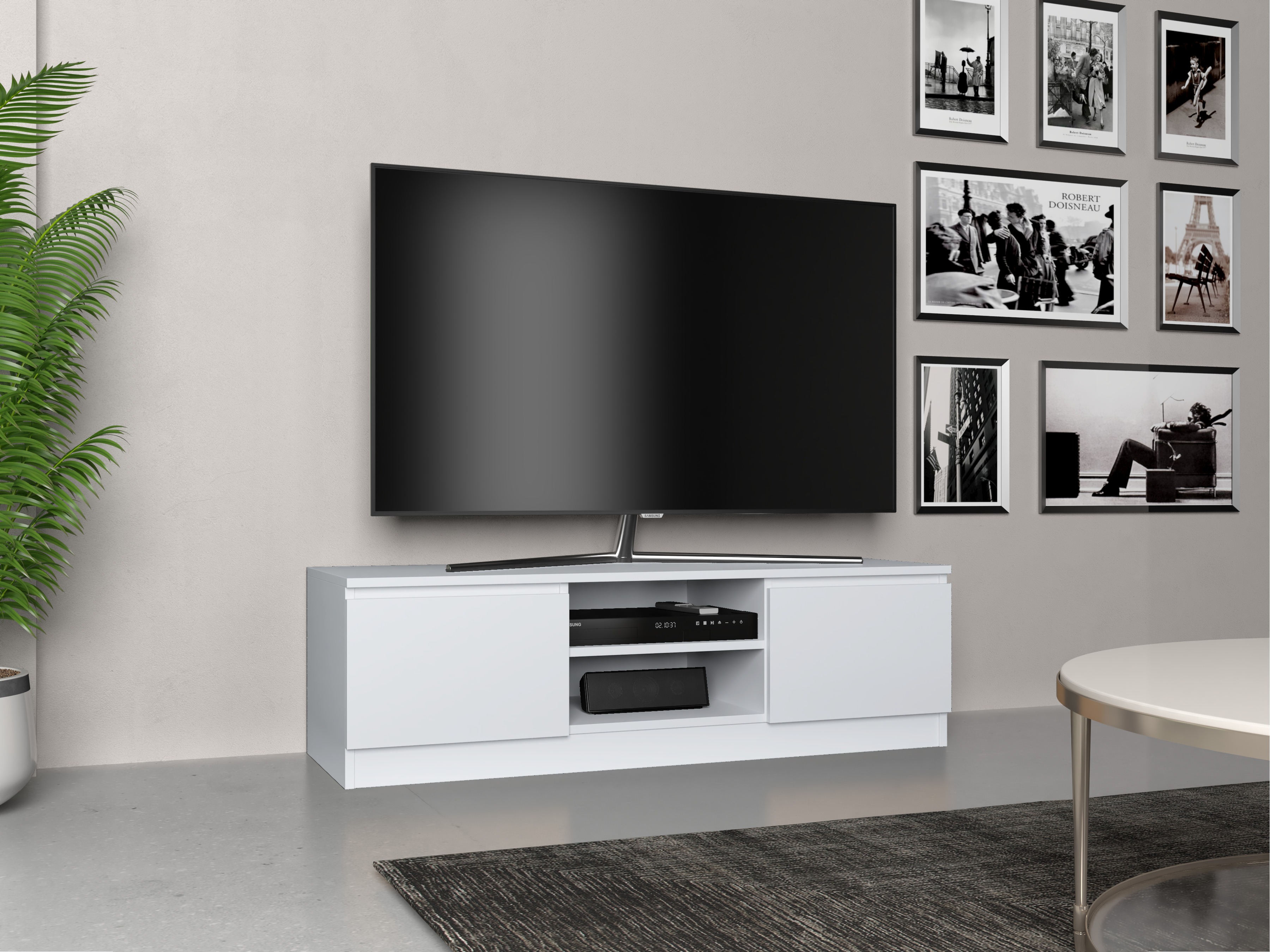 Mobile porta TV Elbvelu 123 (Bianco)