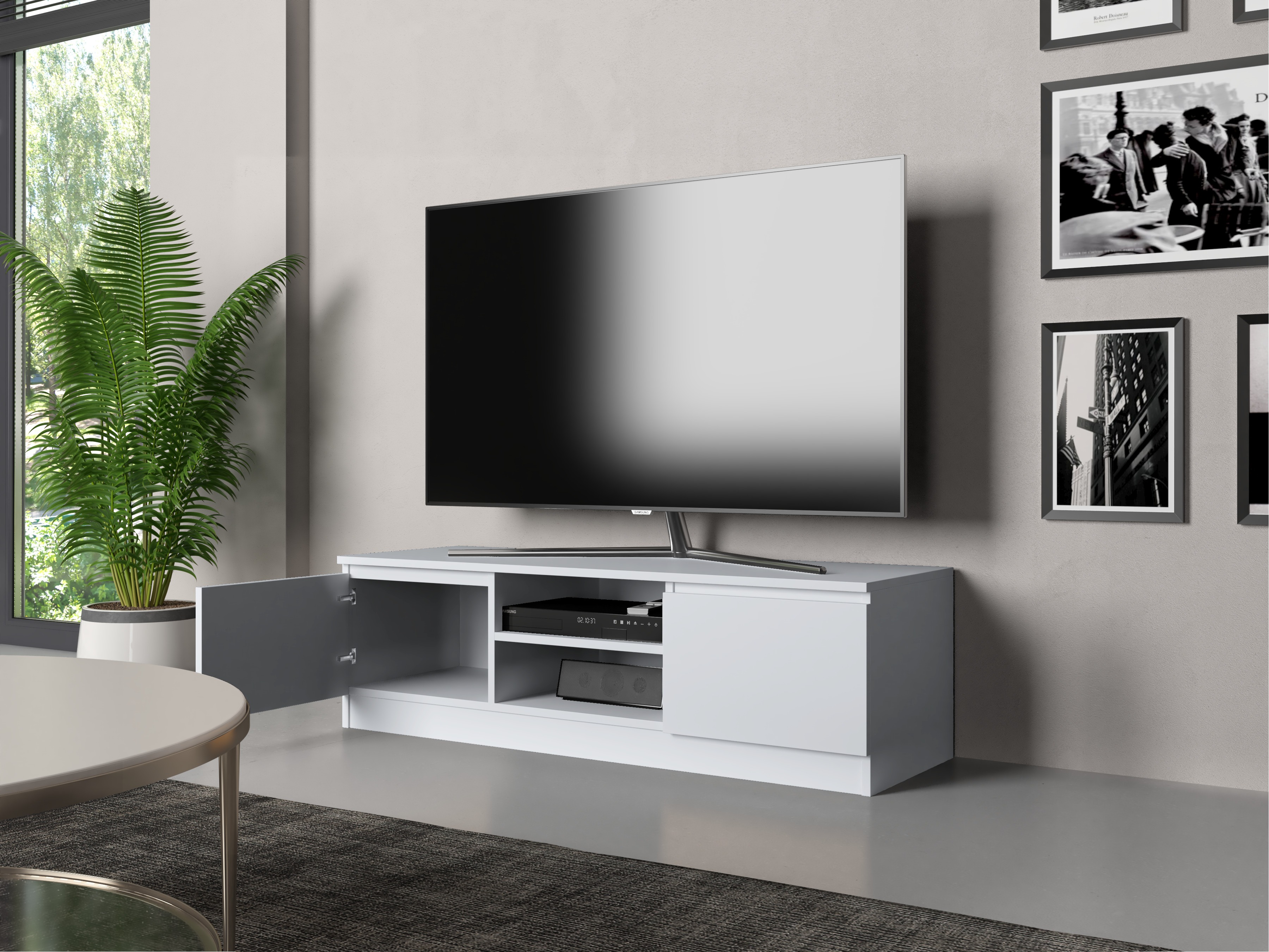 Mobile porta TV Elbvelu 123 (Bianco)