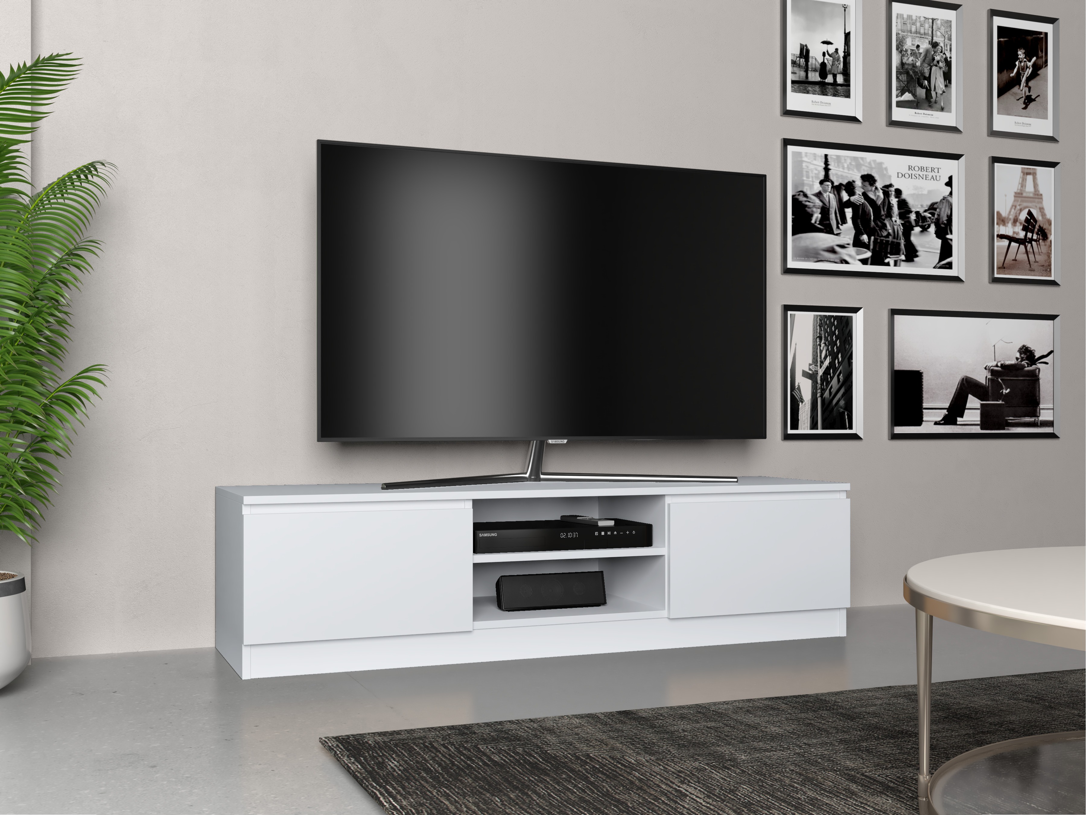 Mobile porta TV Elbvelu 125 (Bianco)