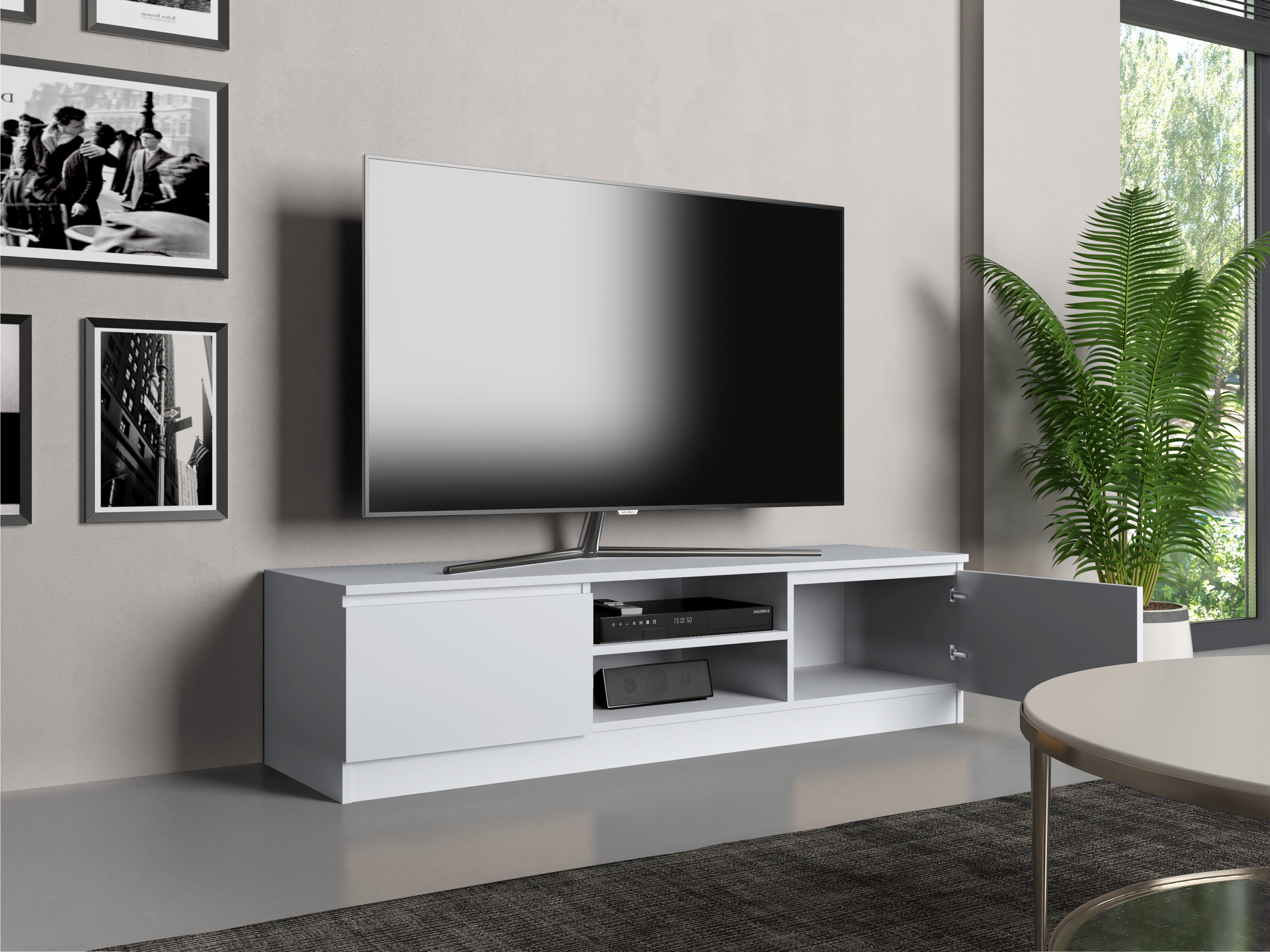 Mobile porta TV Elbvelu 125 (Bianco)