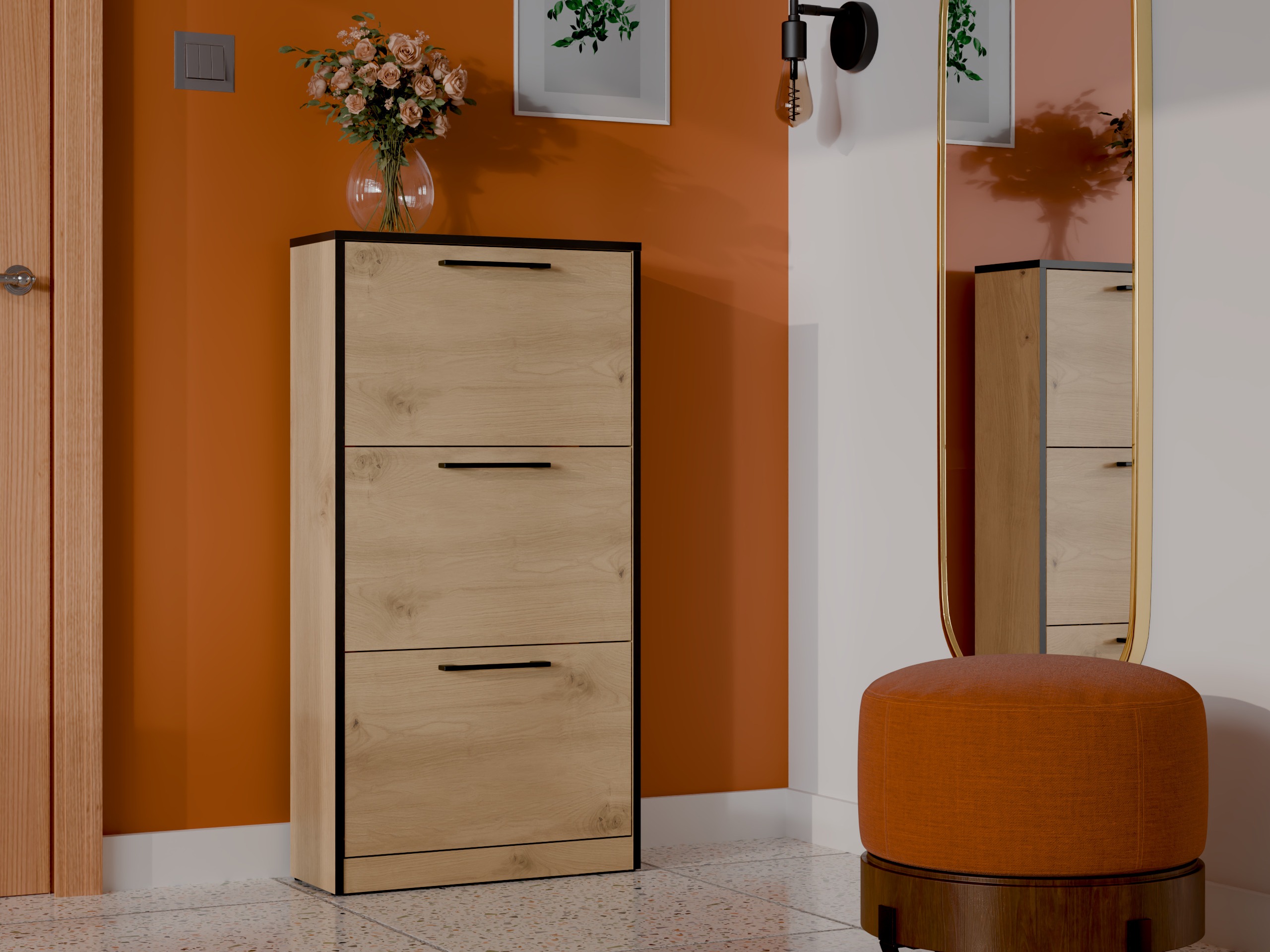 Scarpiera Mandeville 224 (Rovere Artisan + Nero)