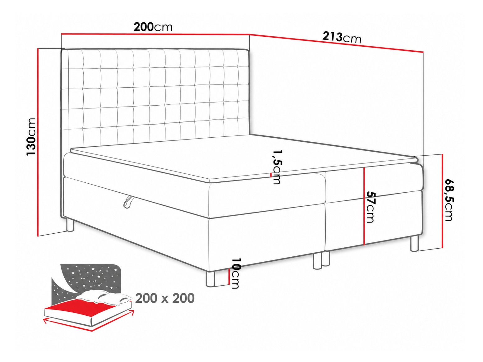 Letto continentale Panis (Manila 37)