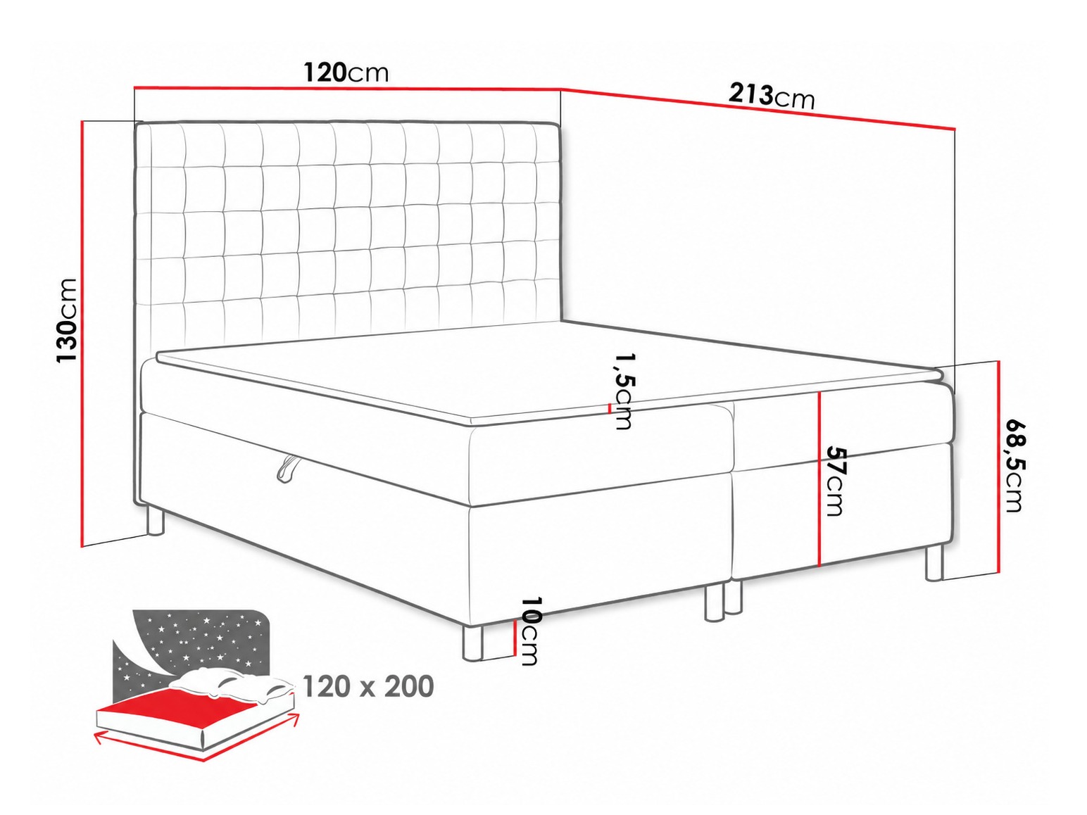 Letto continentale Panis (Manila 37)