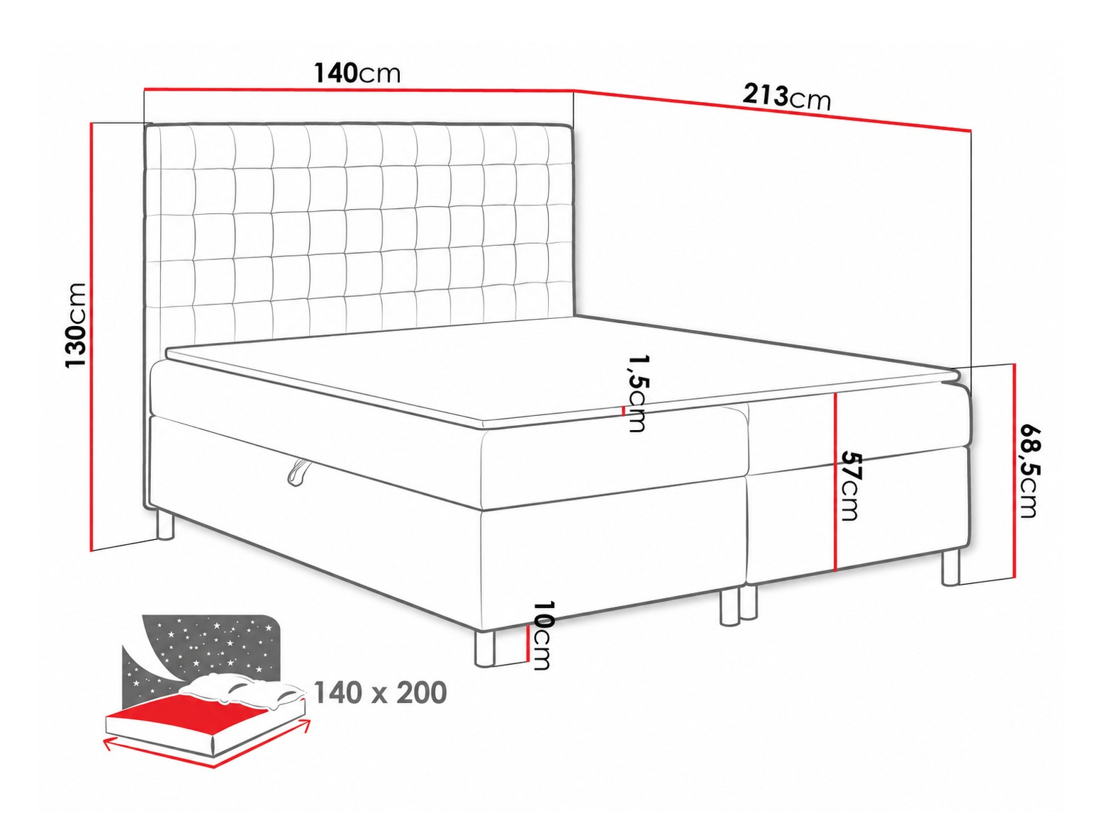 Letto continentale Panis (Soft 017)