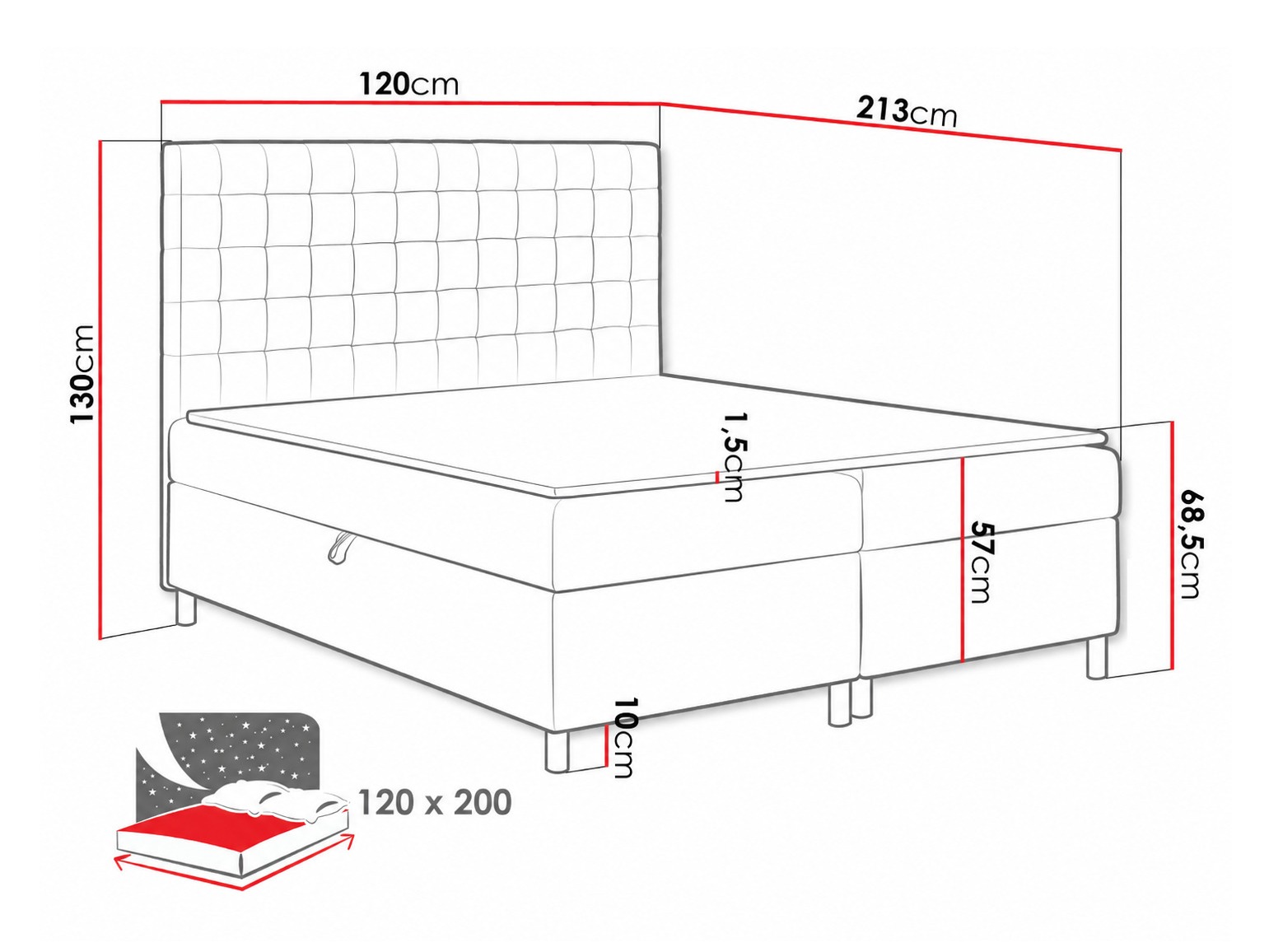 Letto continentale Panis (Soft 017)