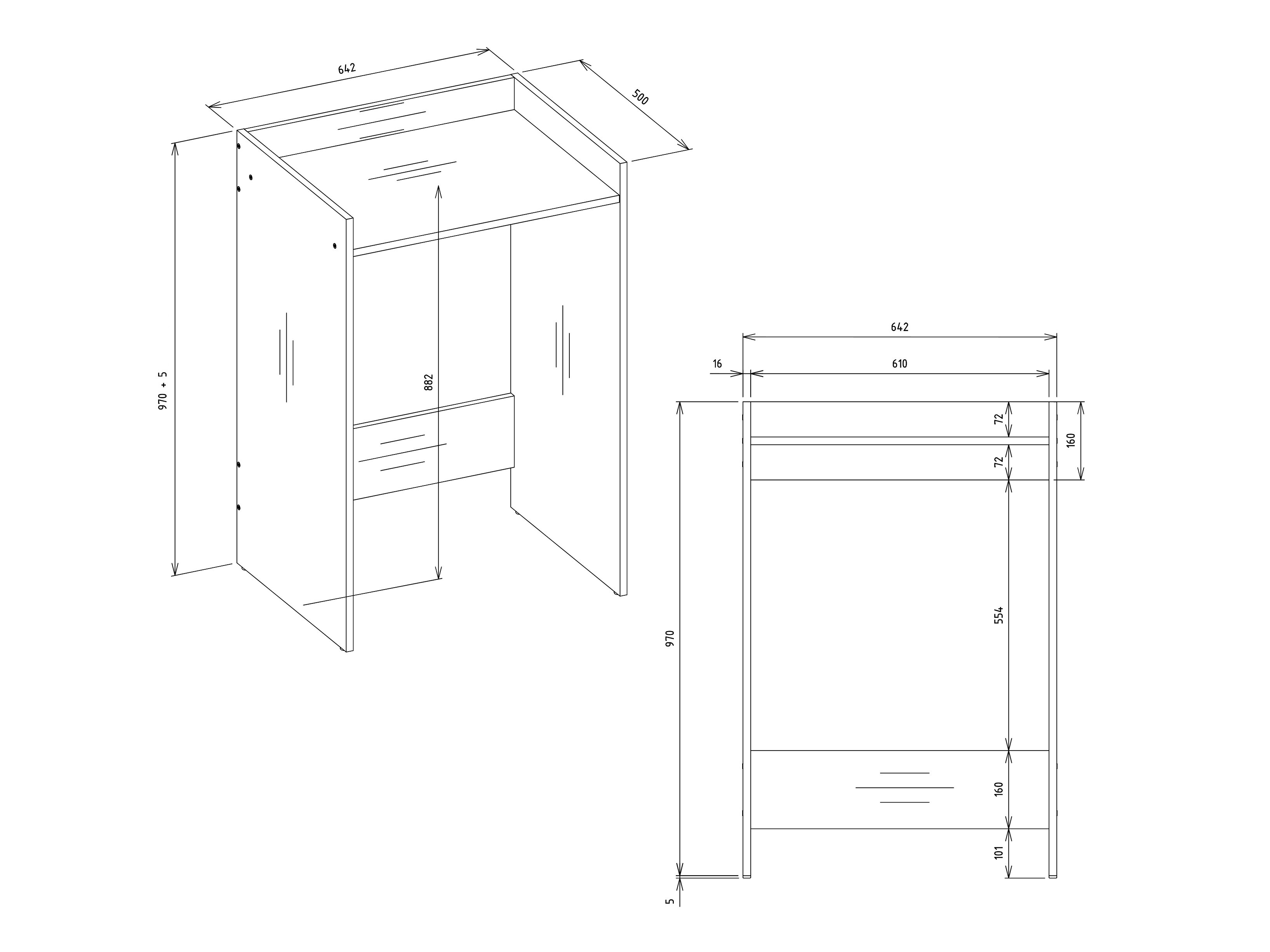 Mensola del bagno Balelbo 102 (Antracite + Rovere Artisan)