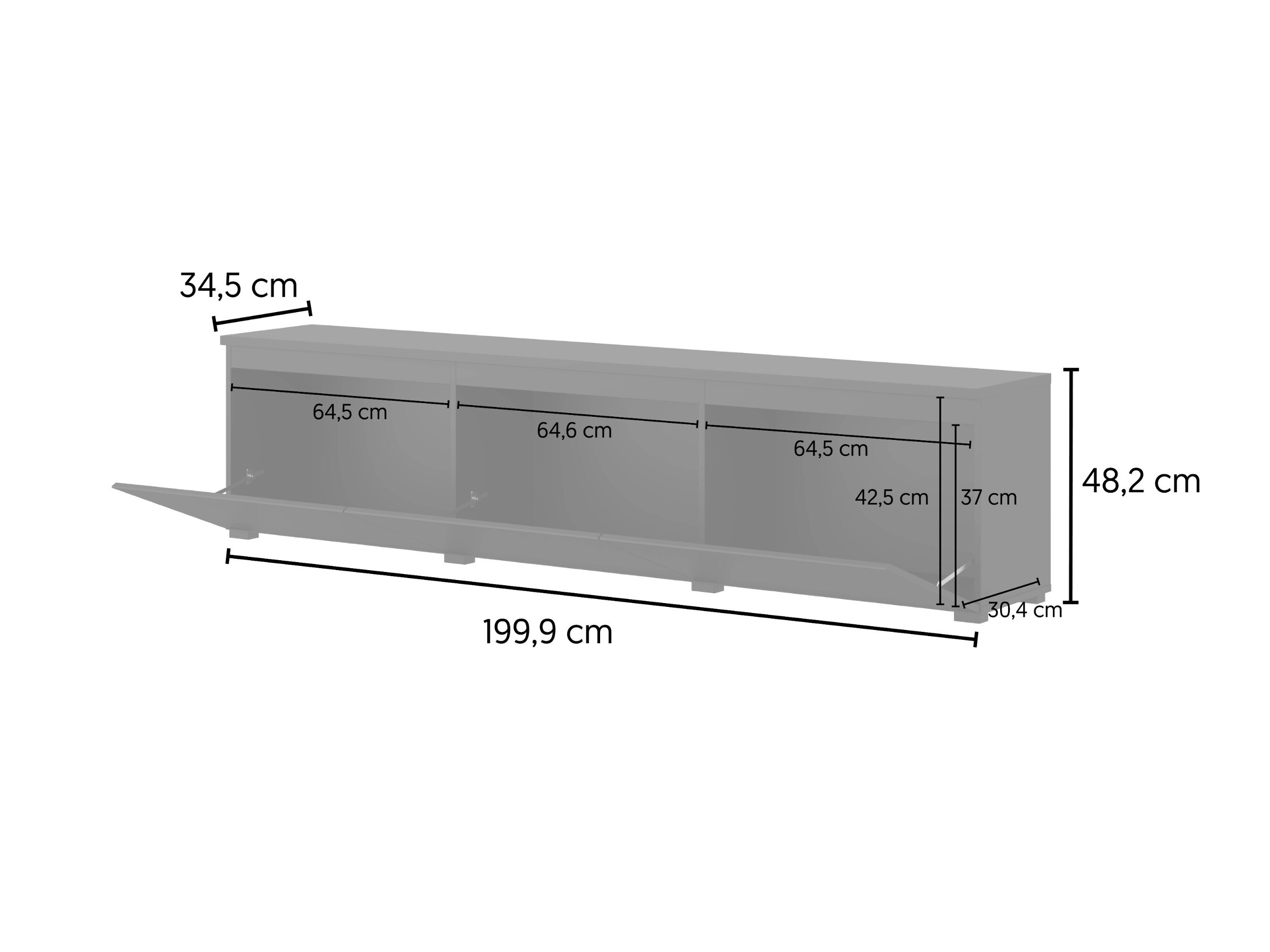 Parete attrezzata Baletu 114 (Nero)