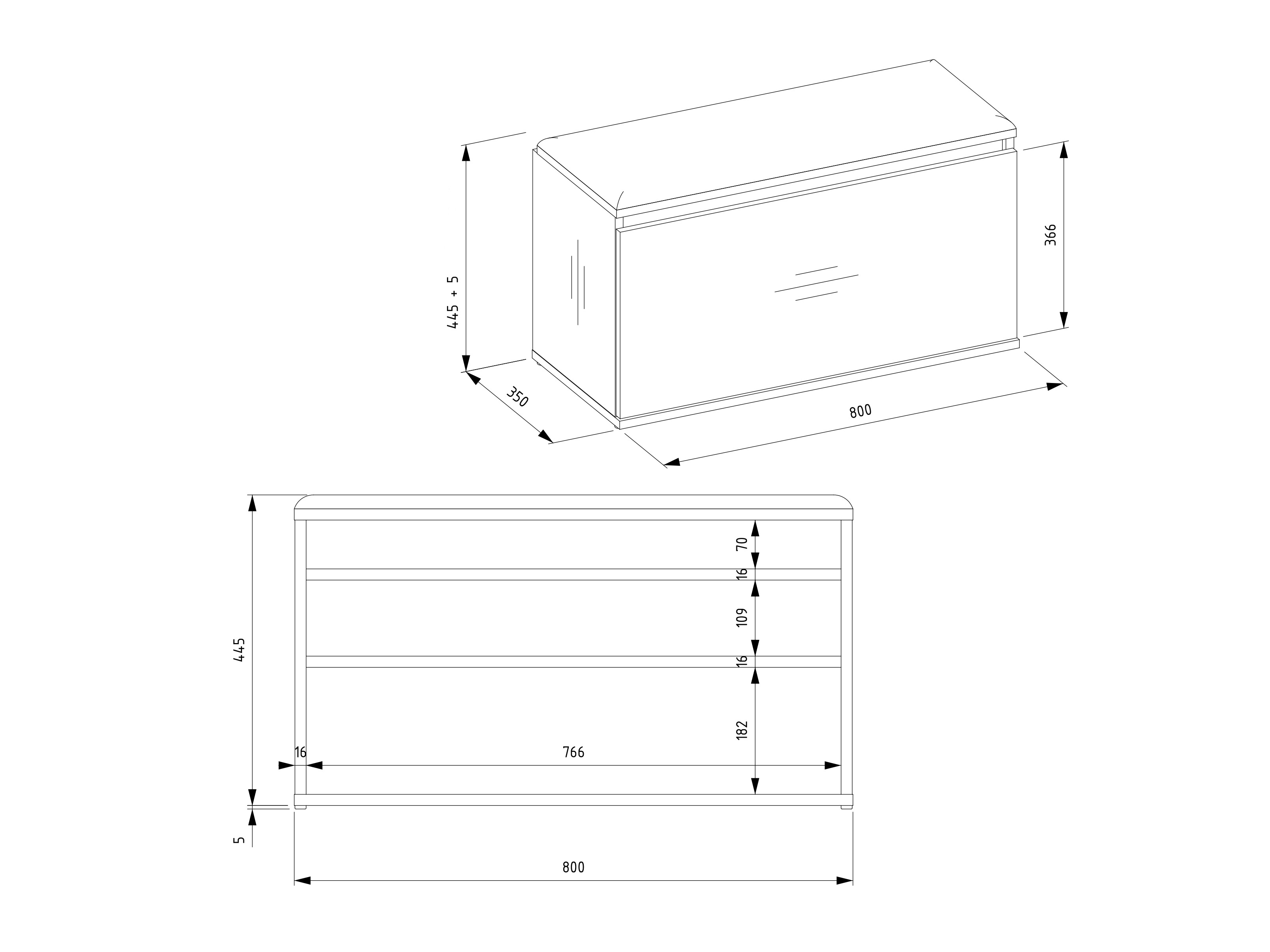 Set arredo da corridoio Mandeville 404 (Nero + Rovere Artisan)