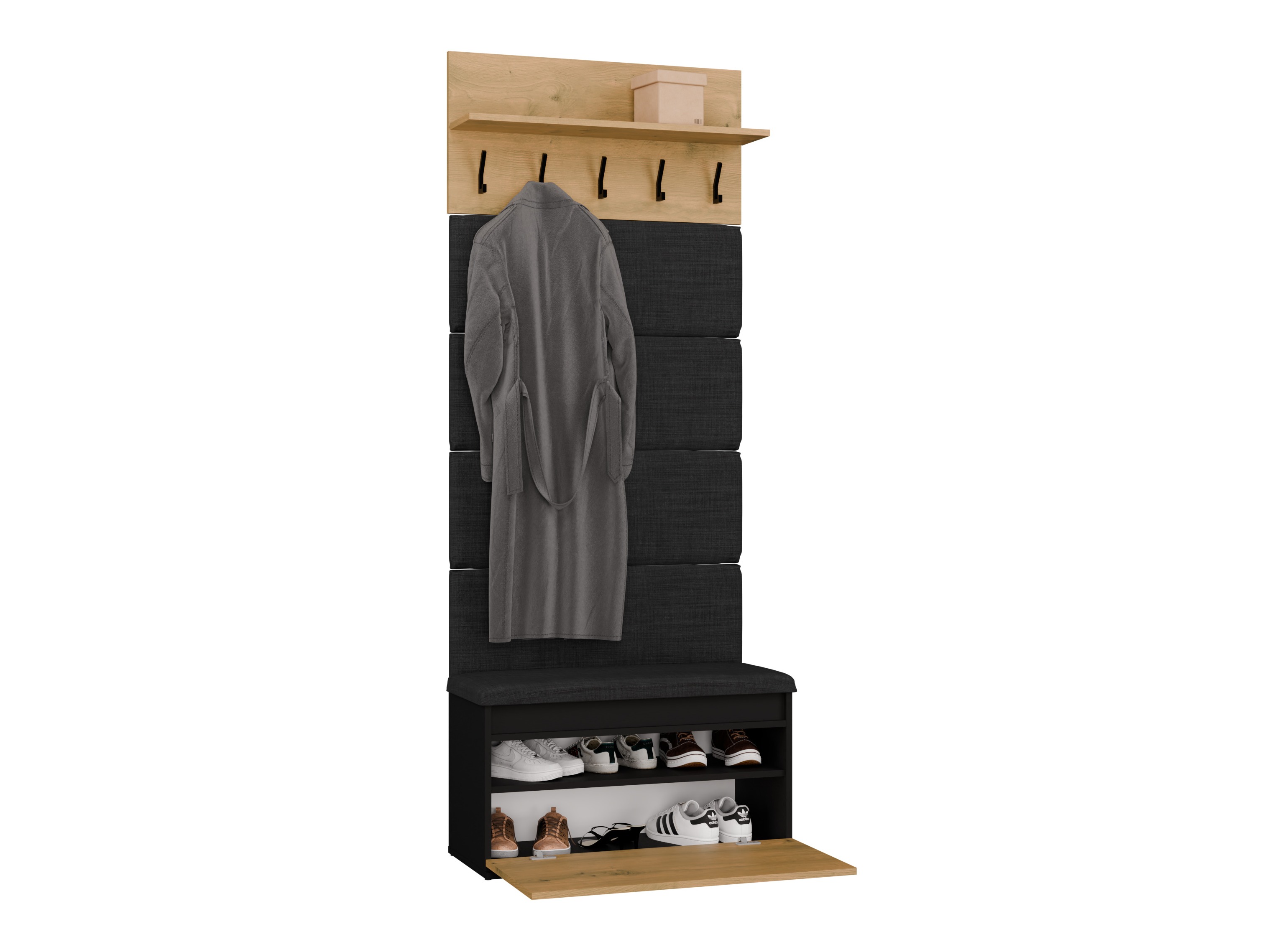 Set arredo da corridoio Mandeville 404 (Rovere Artisan + Nero)