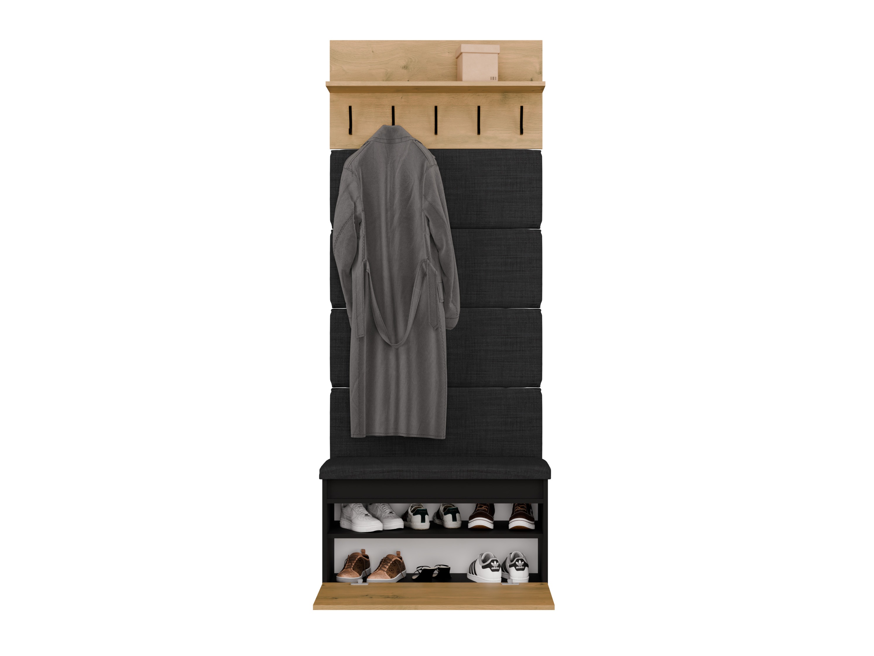Set arredo da corridoio Mandeville 404 (Rovere Artisan + Nero)