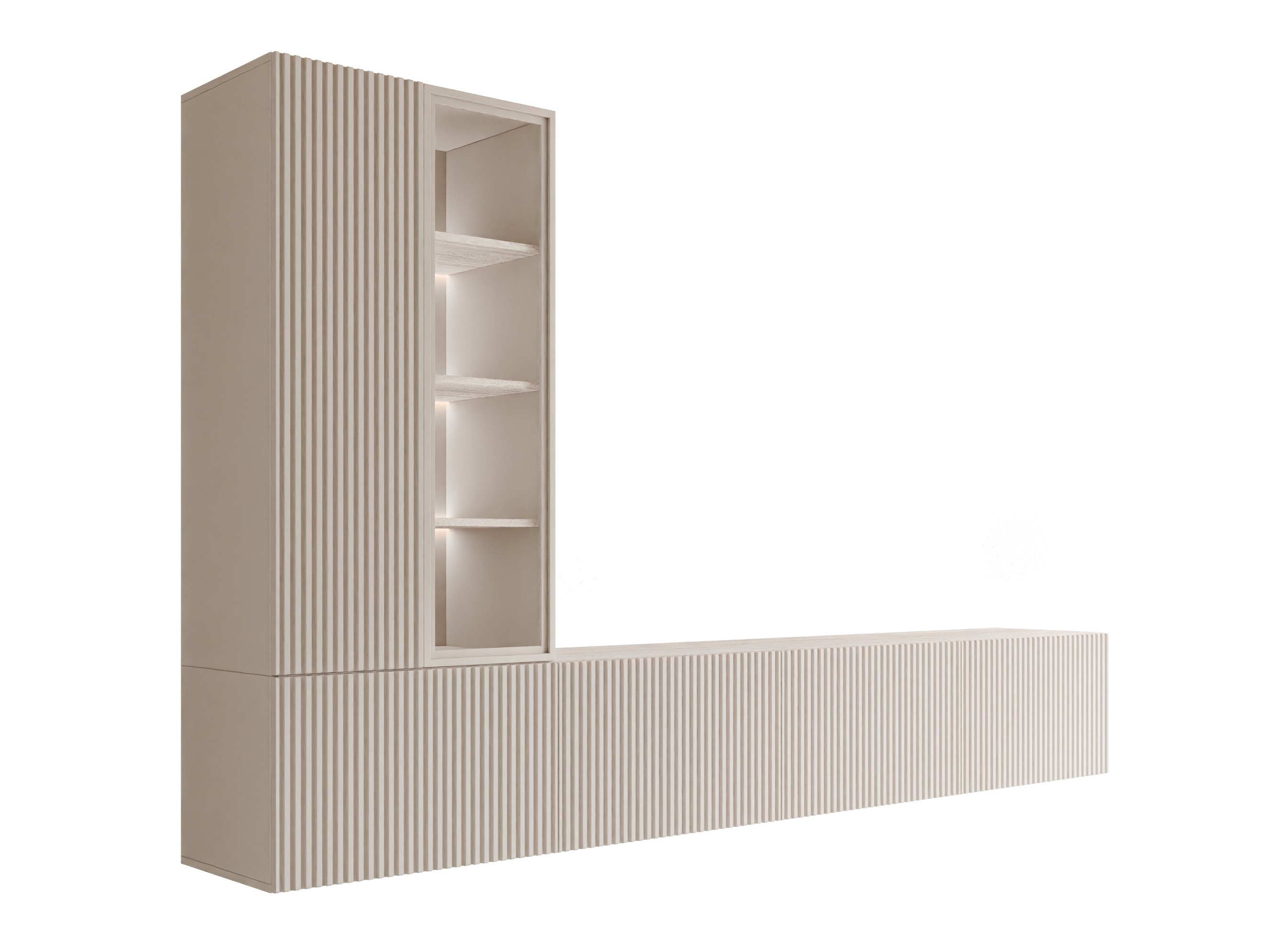 Parete attrezzata Comfivo 599 (Cachemire + Chiara Travertine)