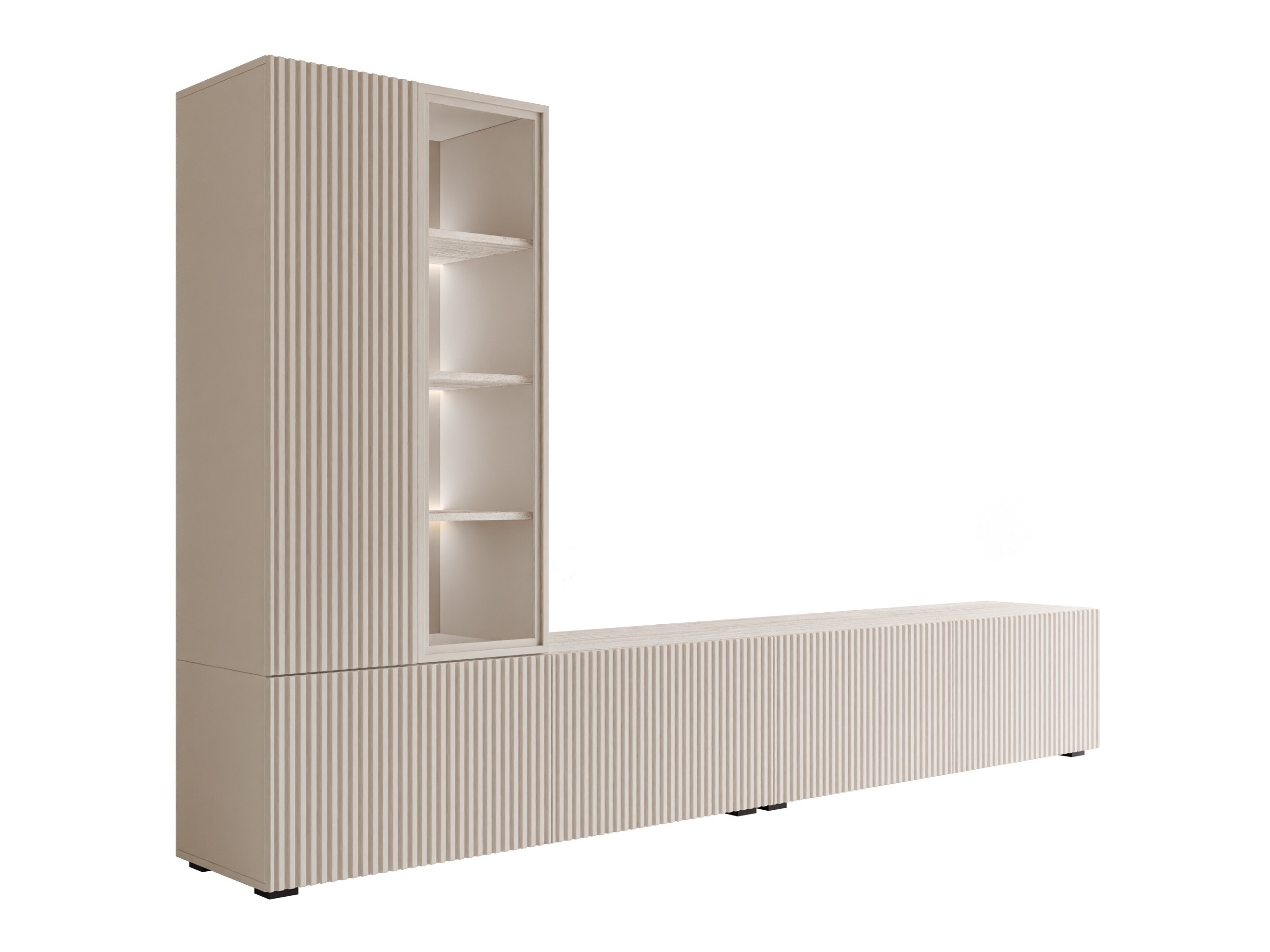 Parete attrezzata Comfivo 599 (Cachemire + Chiara Travertine)