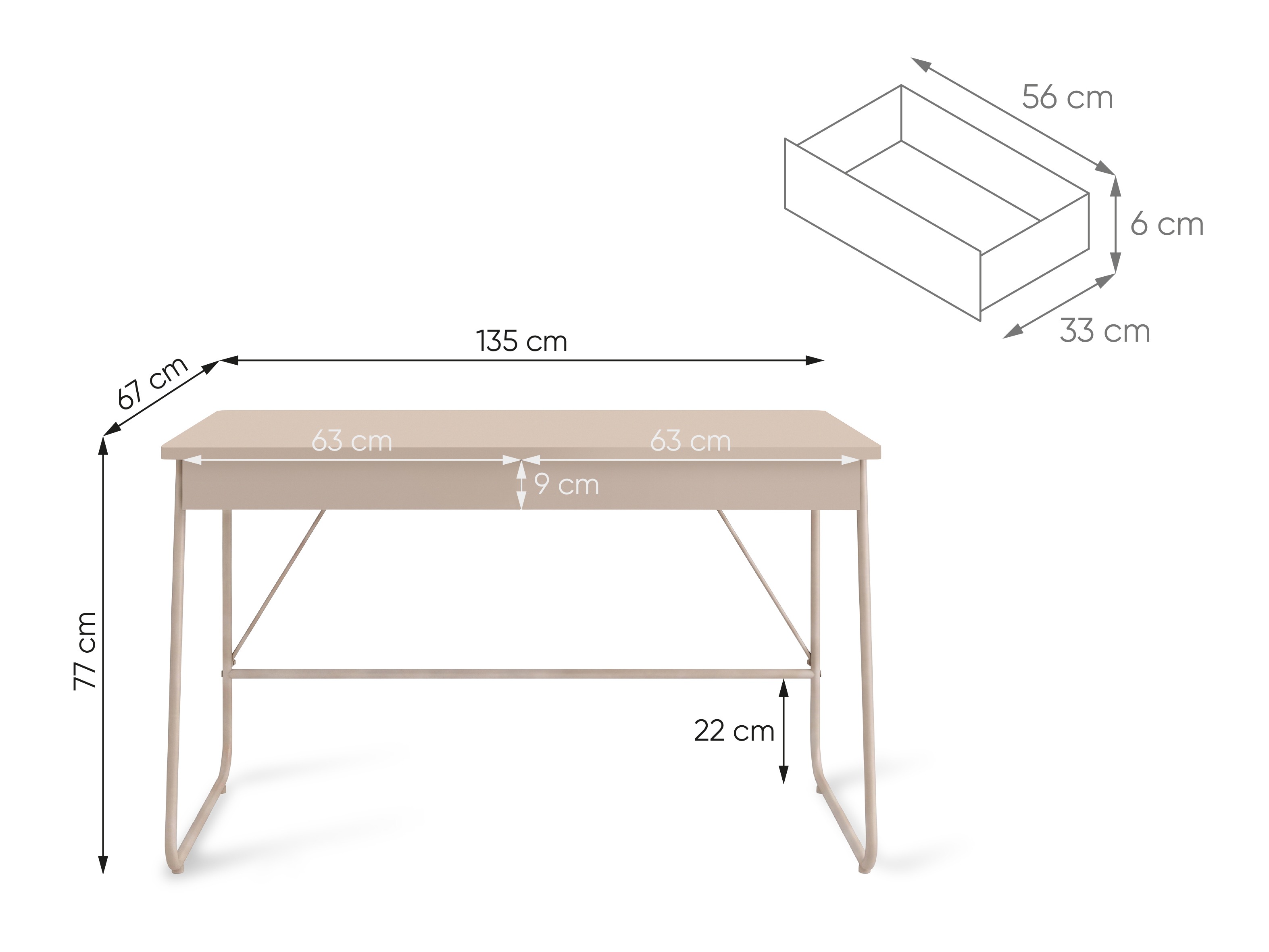 Scrivania da ufficio Fresno 185 (Beige)