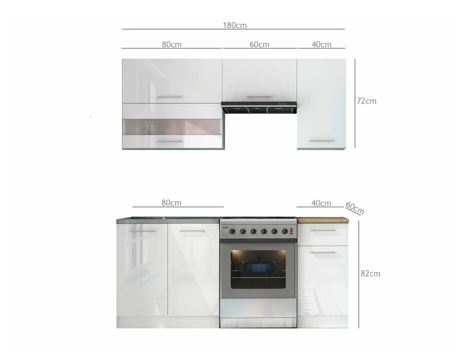 Set da cucina modulare Tiffa White 113