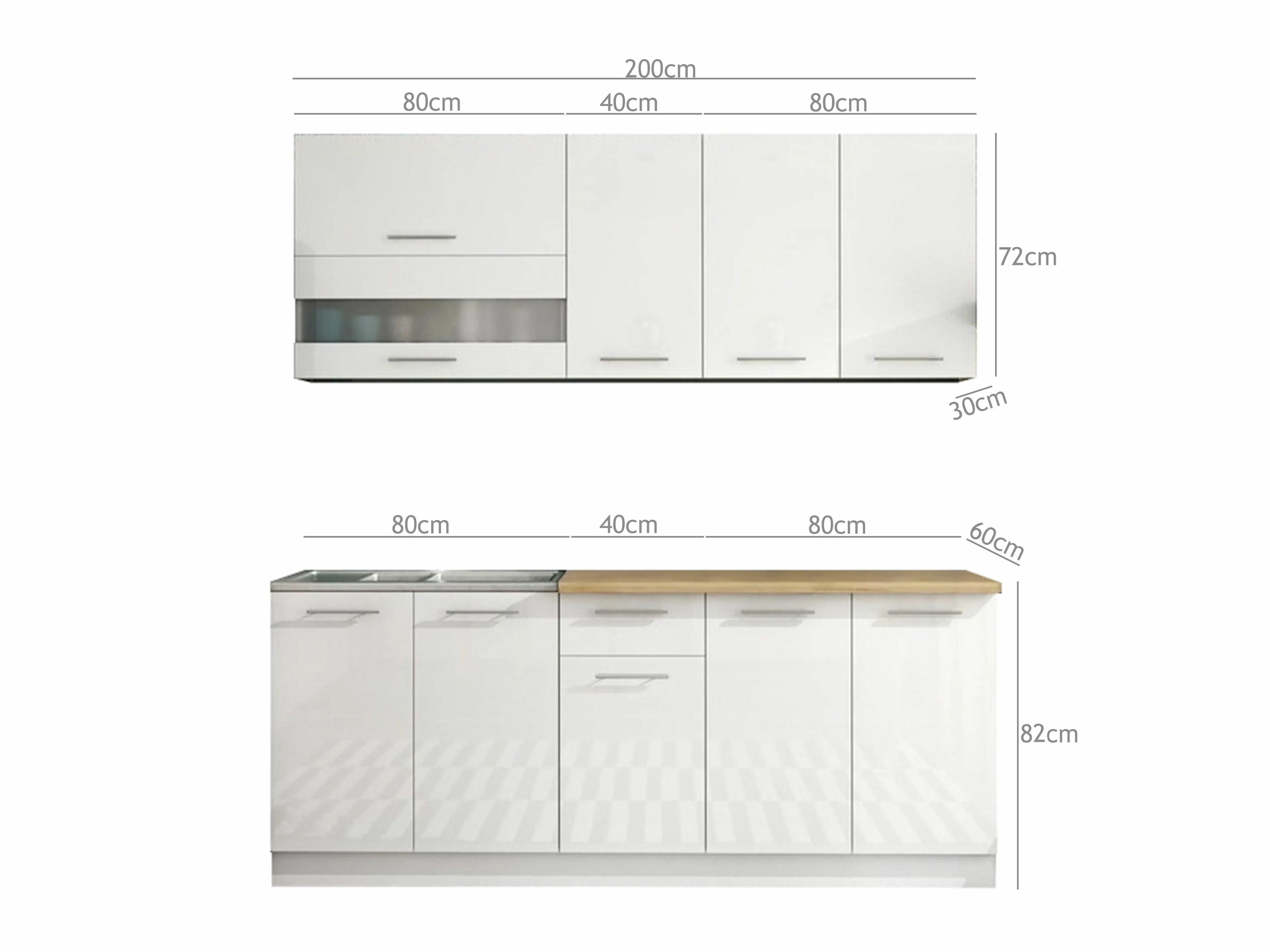Set da cucina modulare Tiffa White 115