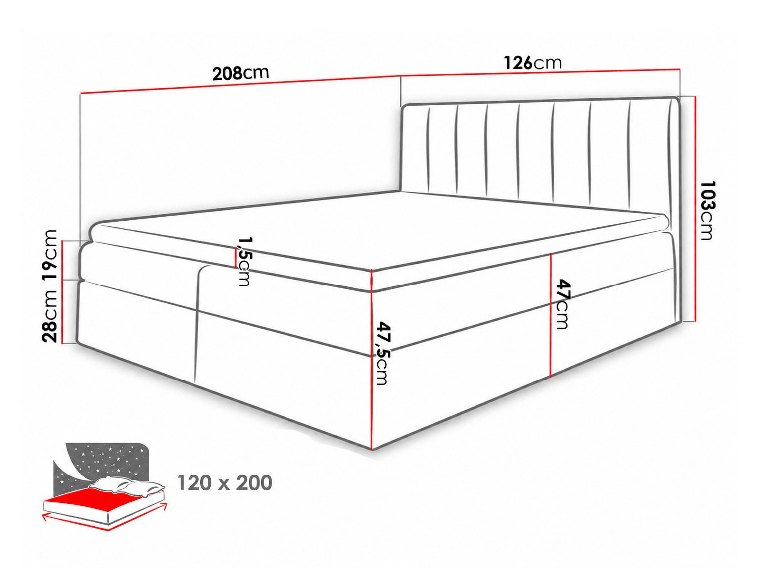 Letto continentale Culina (Soft 017 + Spirit 13)