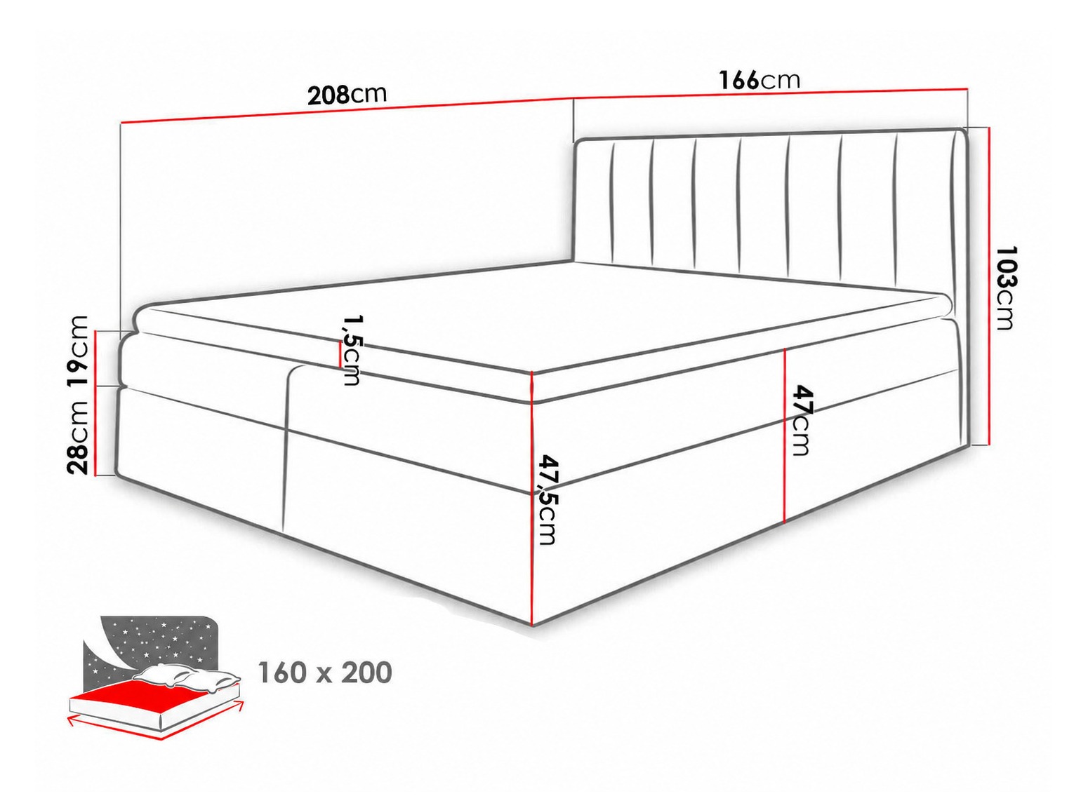 Letto continentale Culina (Soft 017 + Spirit 13)