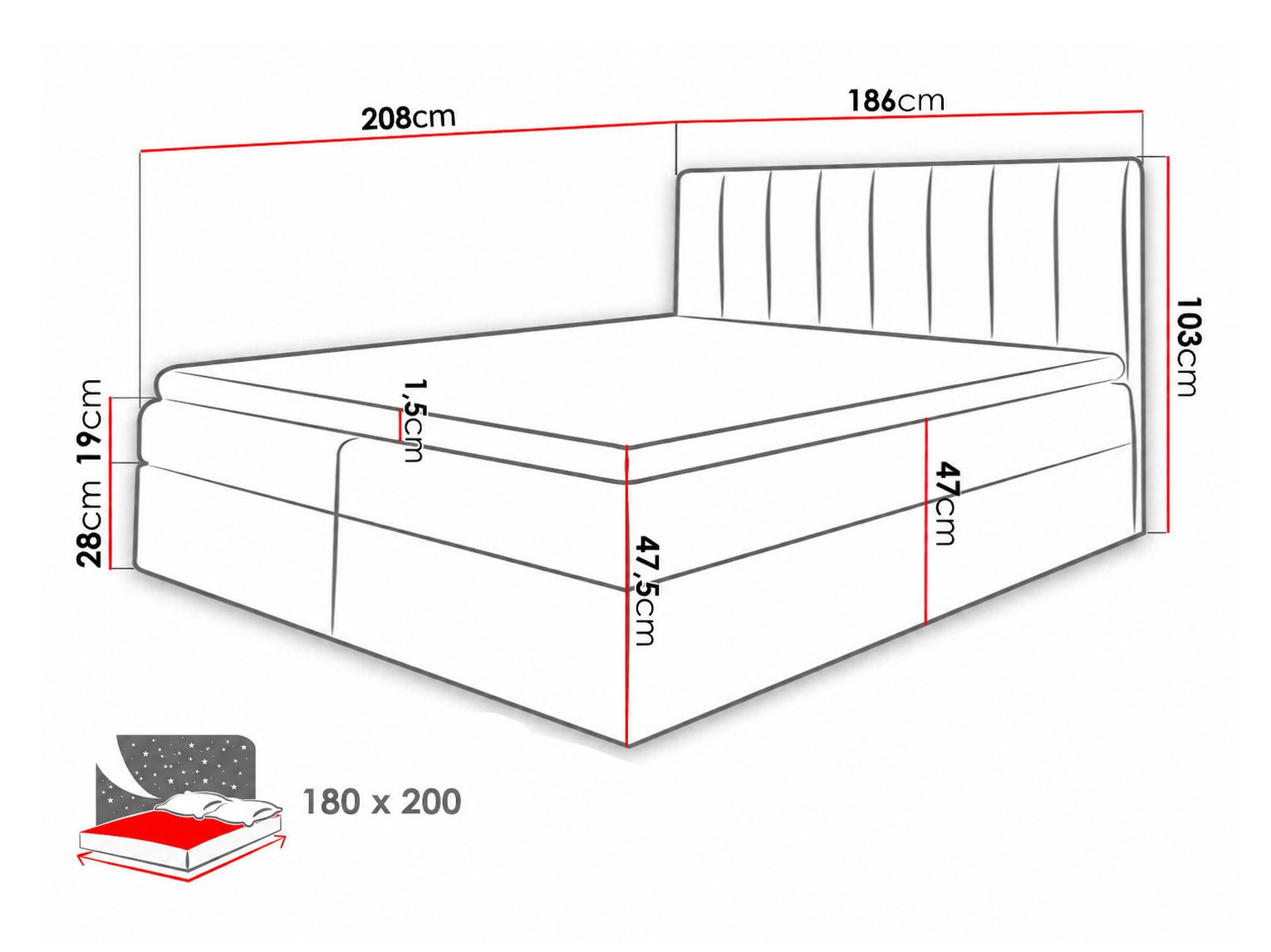 Letto continentale Culina (Soft 017 + Spirit 13)