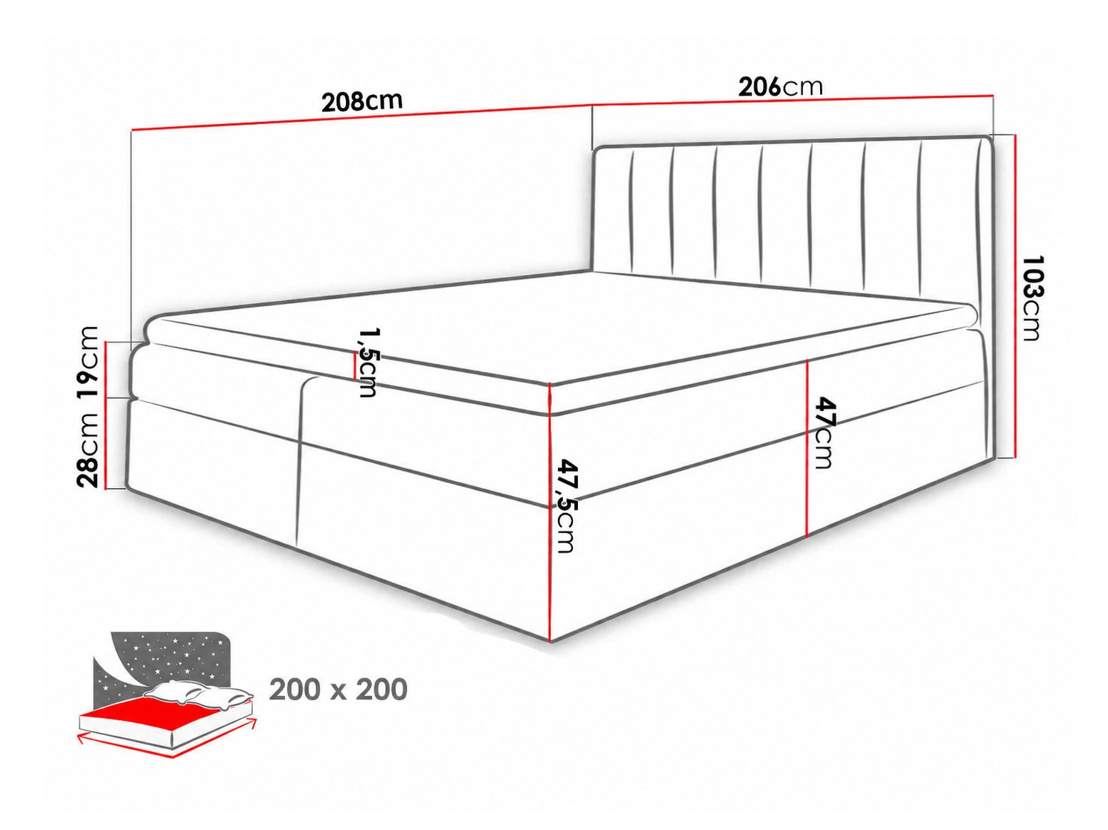 Letto continentale Culina (Soft 017 + Spirit 13)