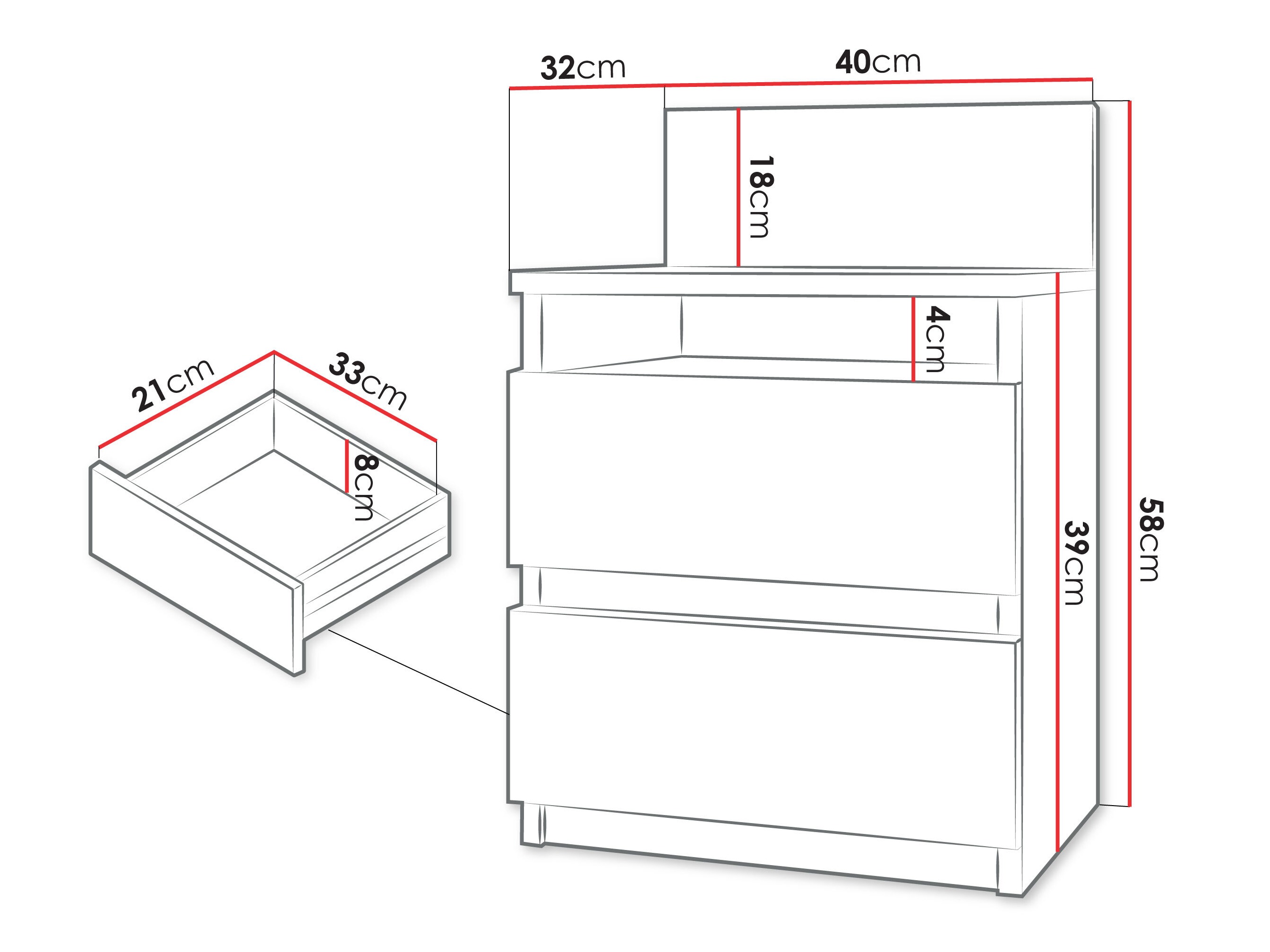 Comodino Comfivo Structor (Bianco)