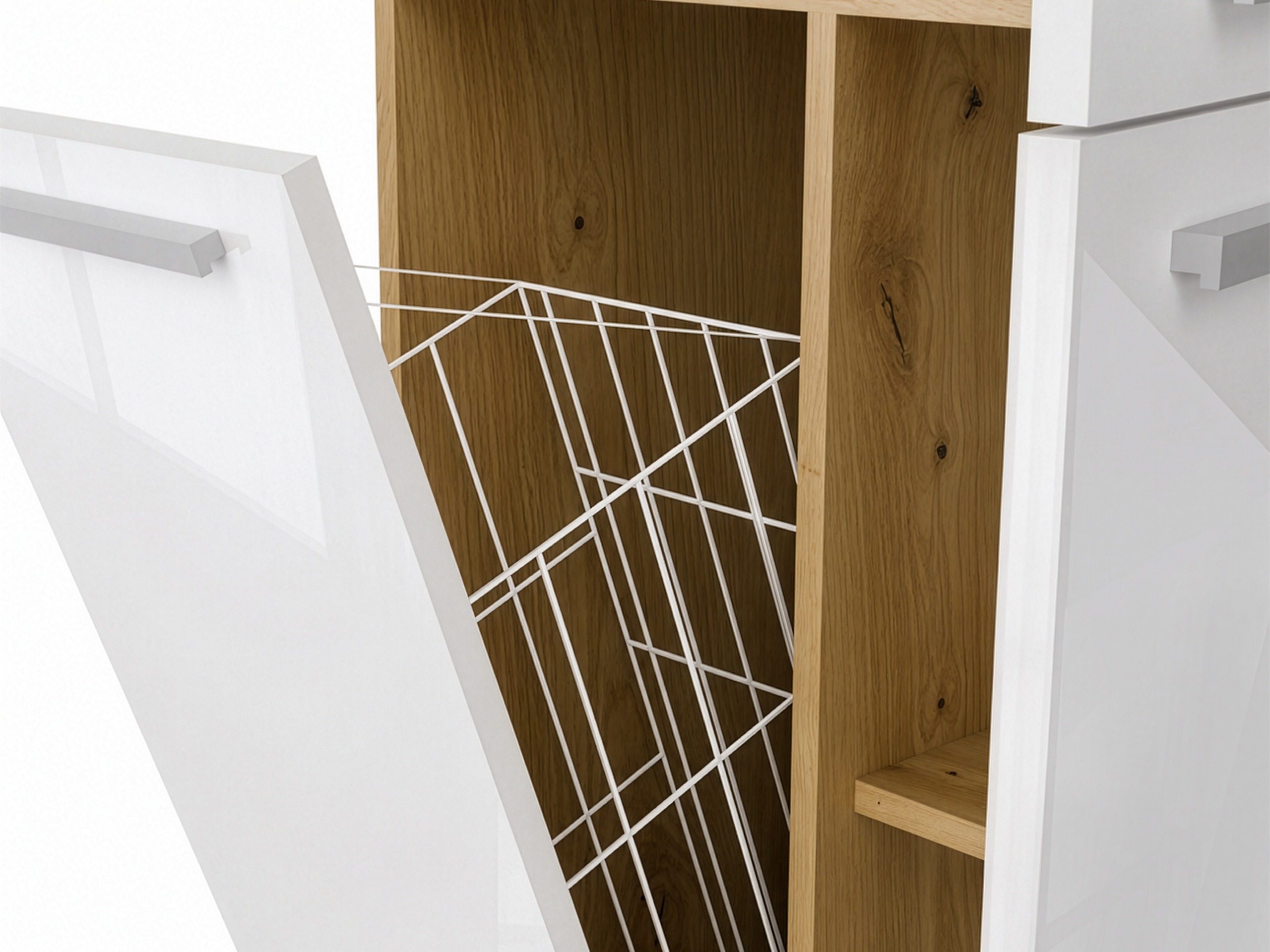 Mobiletto del bagno Nolmaru 100 (Rovere Artisan + Bianco lucido)
