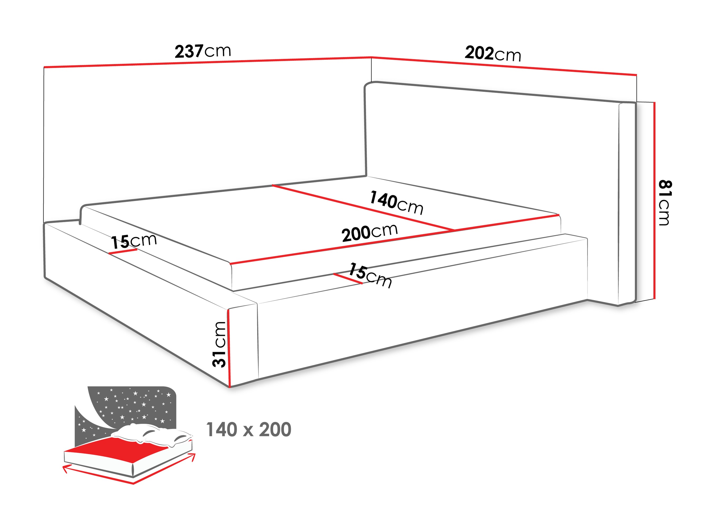 Letto TrendyNest 136 (Lumo 40)