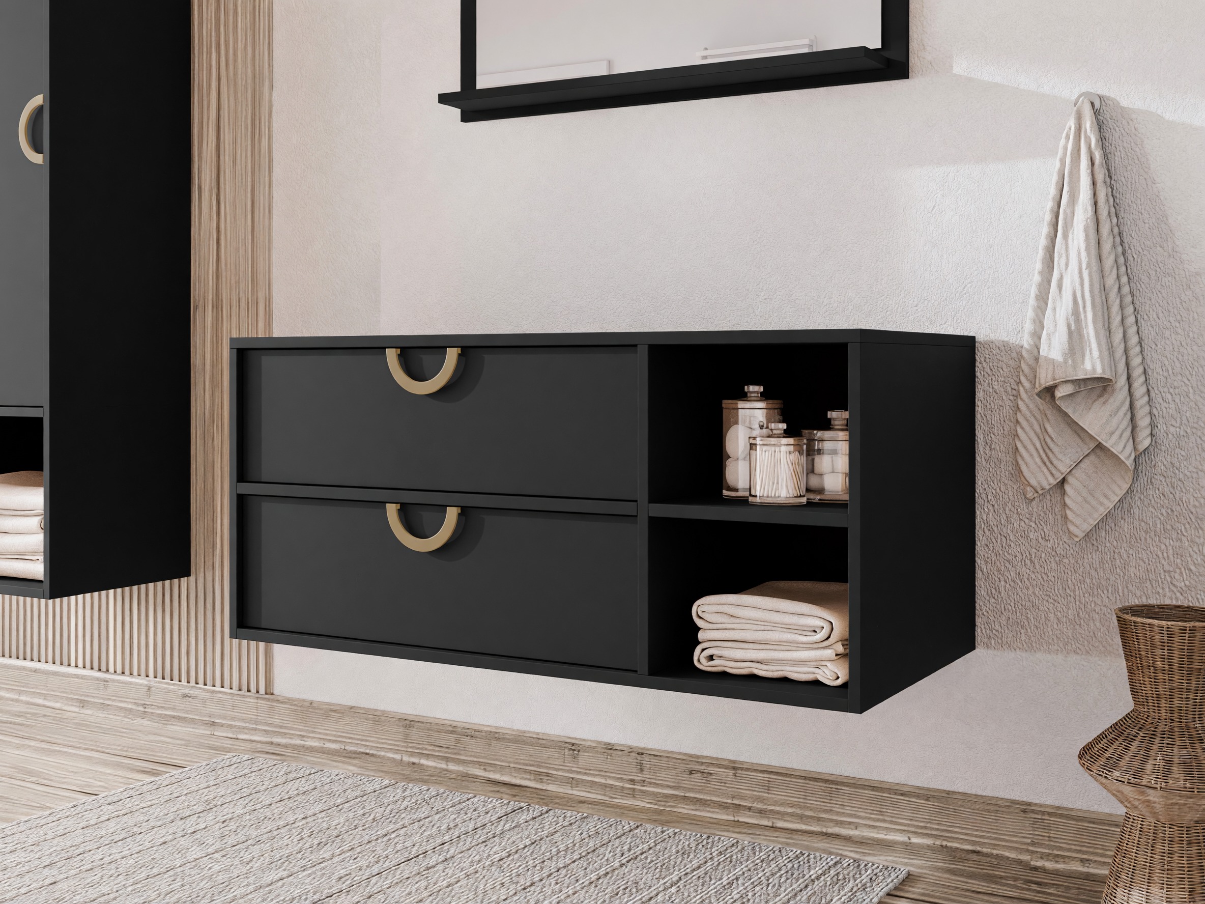 Comodino da bagno per lavandino Sodalis (Nero)