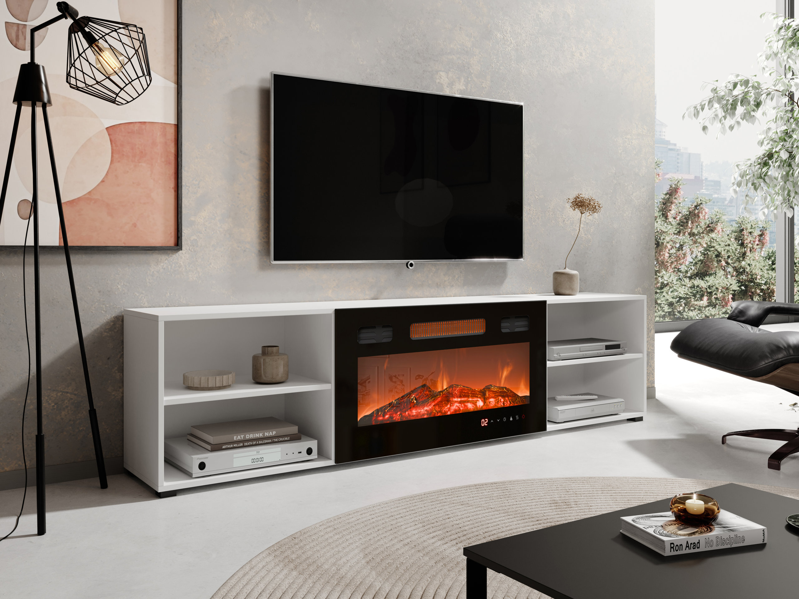 Mobile porta TV Charlotte 191 (Bianco + Nero)