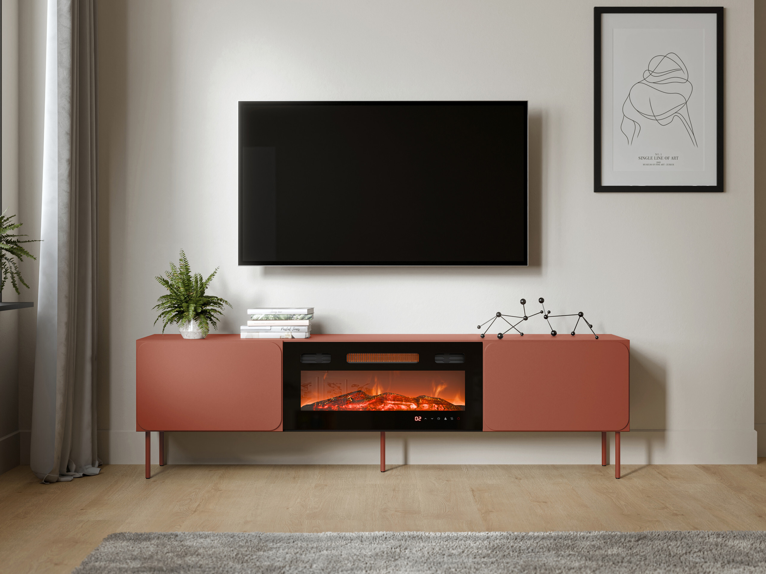 Mobile porta TV Fentore 104 (Rosso)