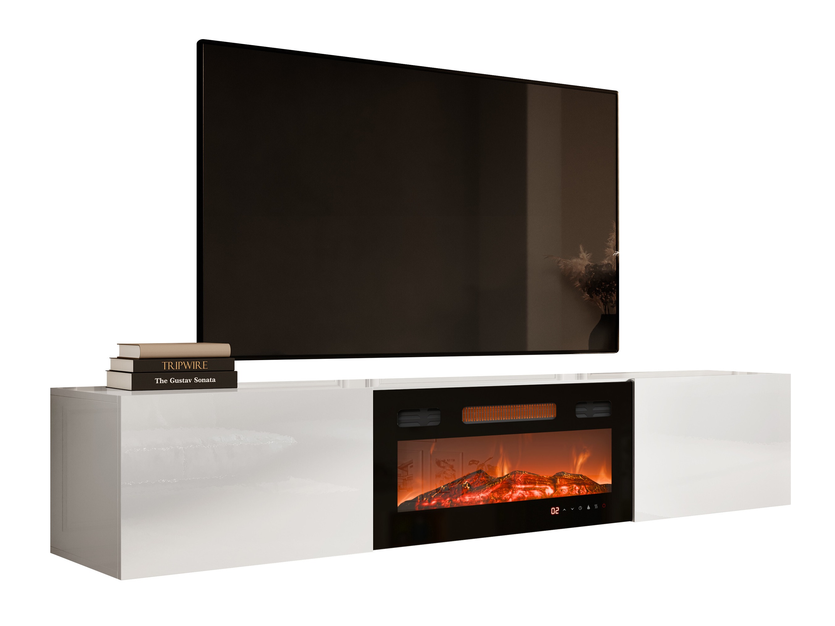 Mobile porta TV Imago I (Bianco + Bianco lucido)