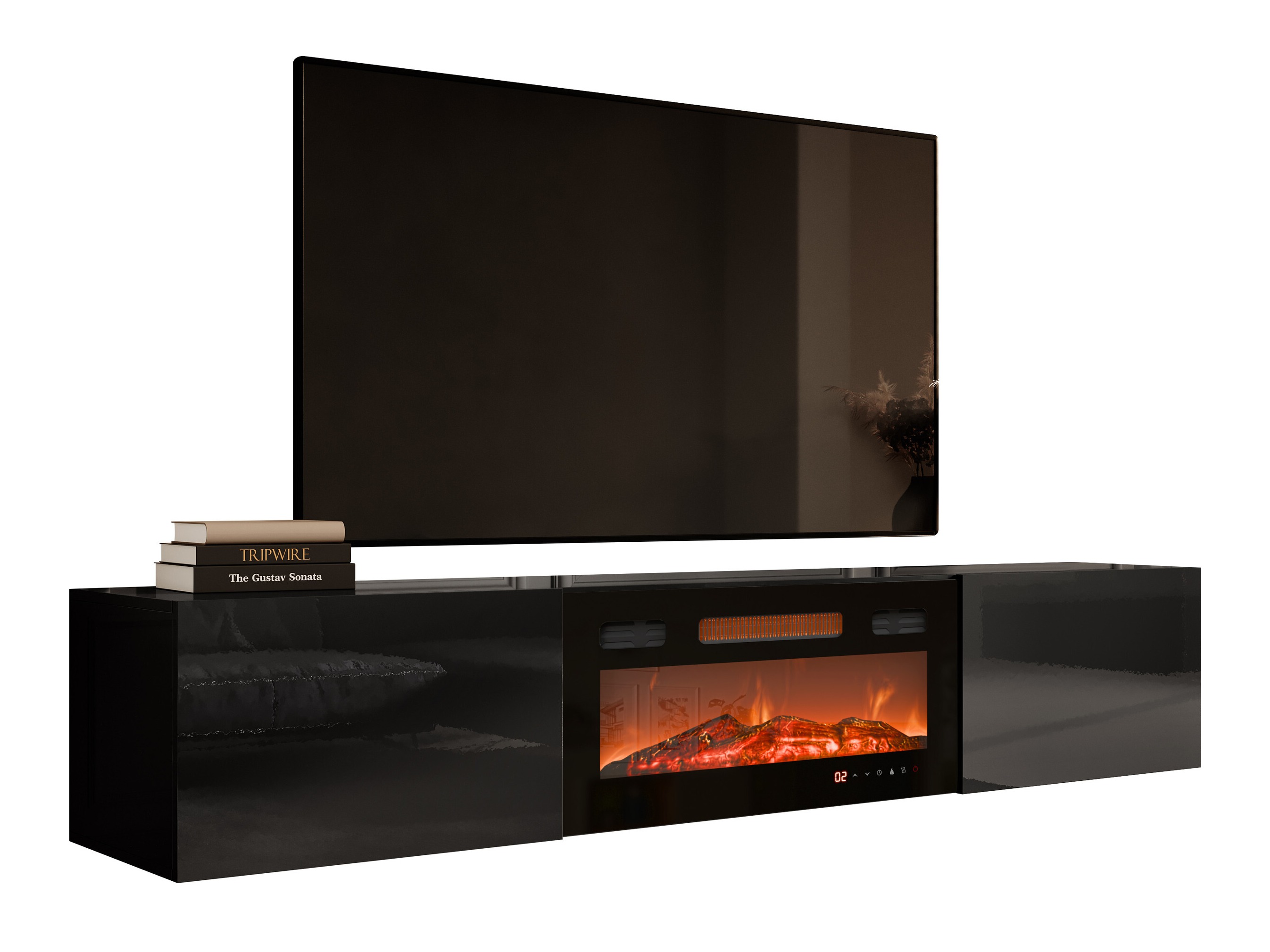Mobile porta TV Imago I (Nero + Nero lucido)