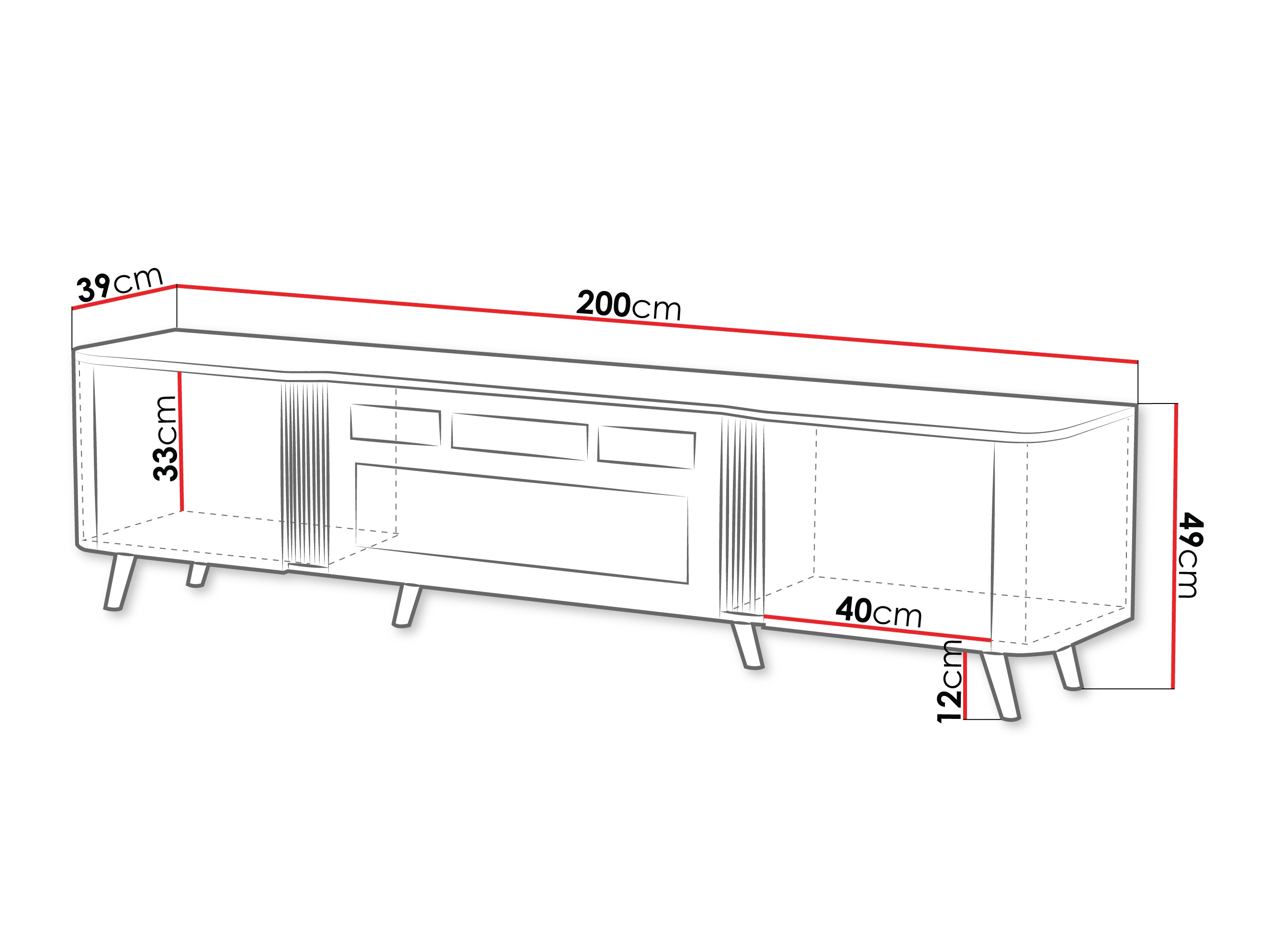 Mobile porta TV Modus (Nero + Noce)