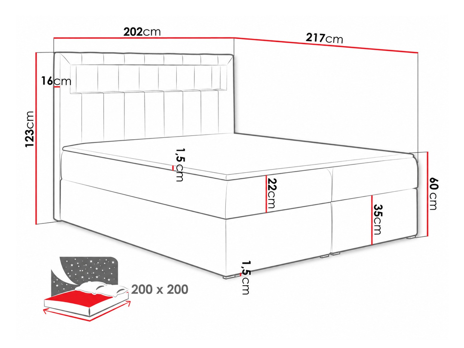 Letto continentale Pomum (Soft 029)
