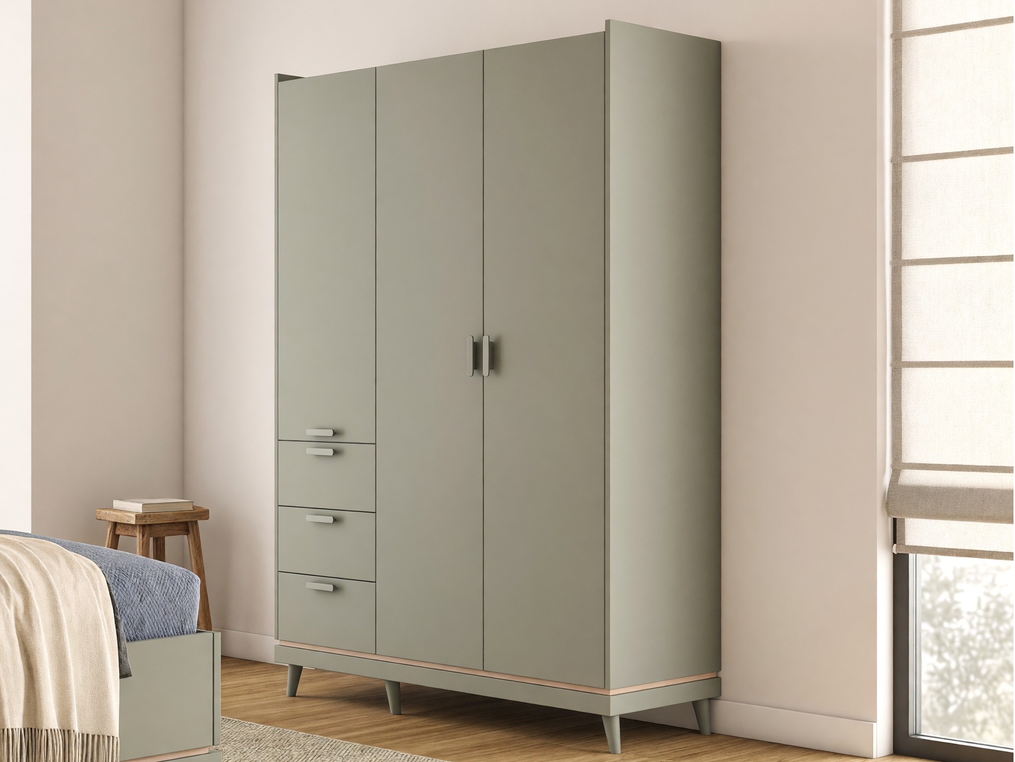 Armadio Fertalu 100 (Verde + Quercia)