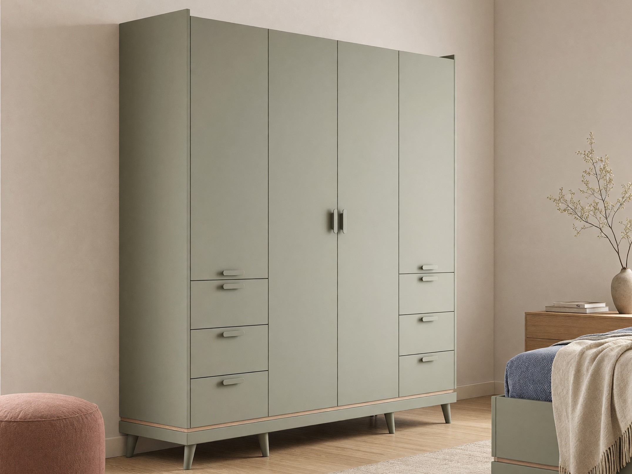 Armadio Fertalu 101 (Verde + Quercia)