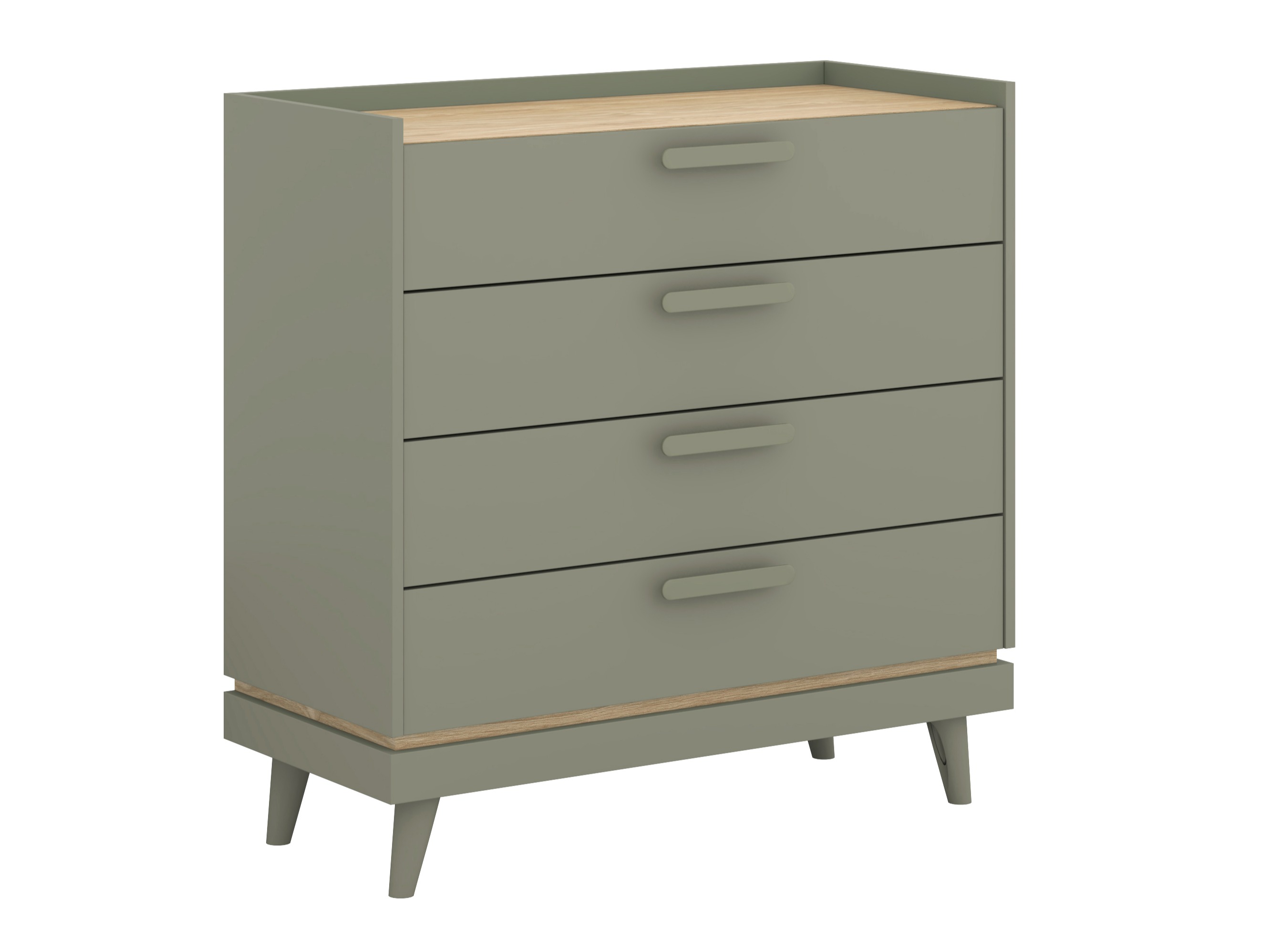 Cassettiera Fertalu 104 (Verde + Quercia)