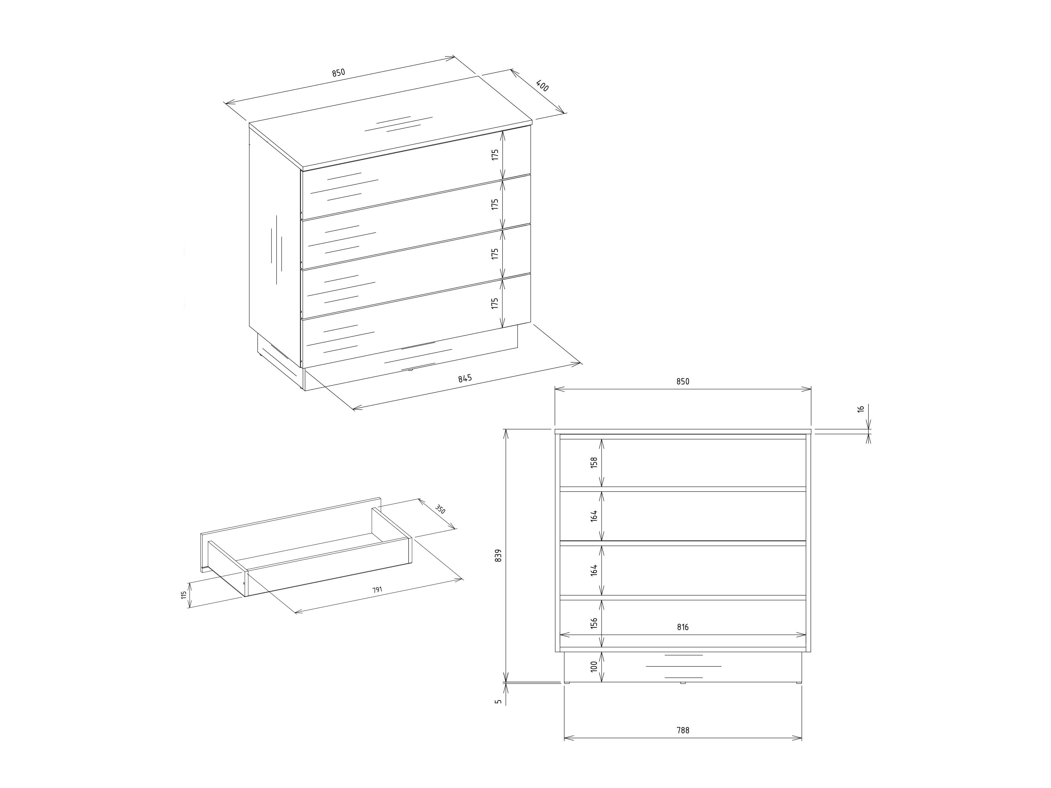Cassettiera Mandeville 406 (Cachemire)