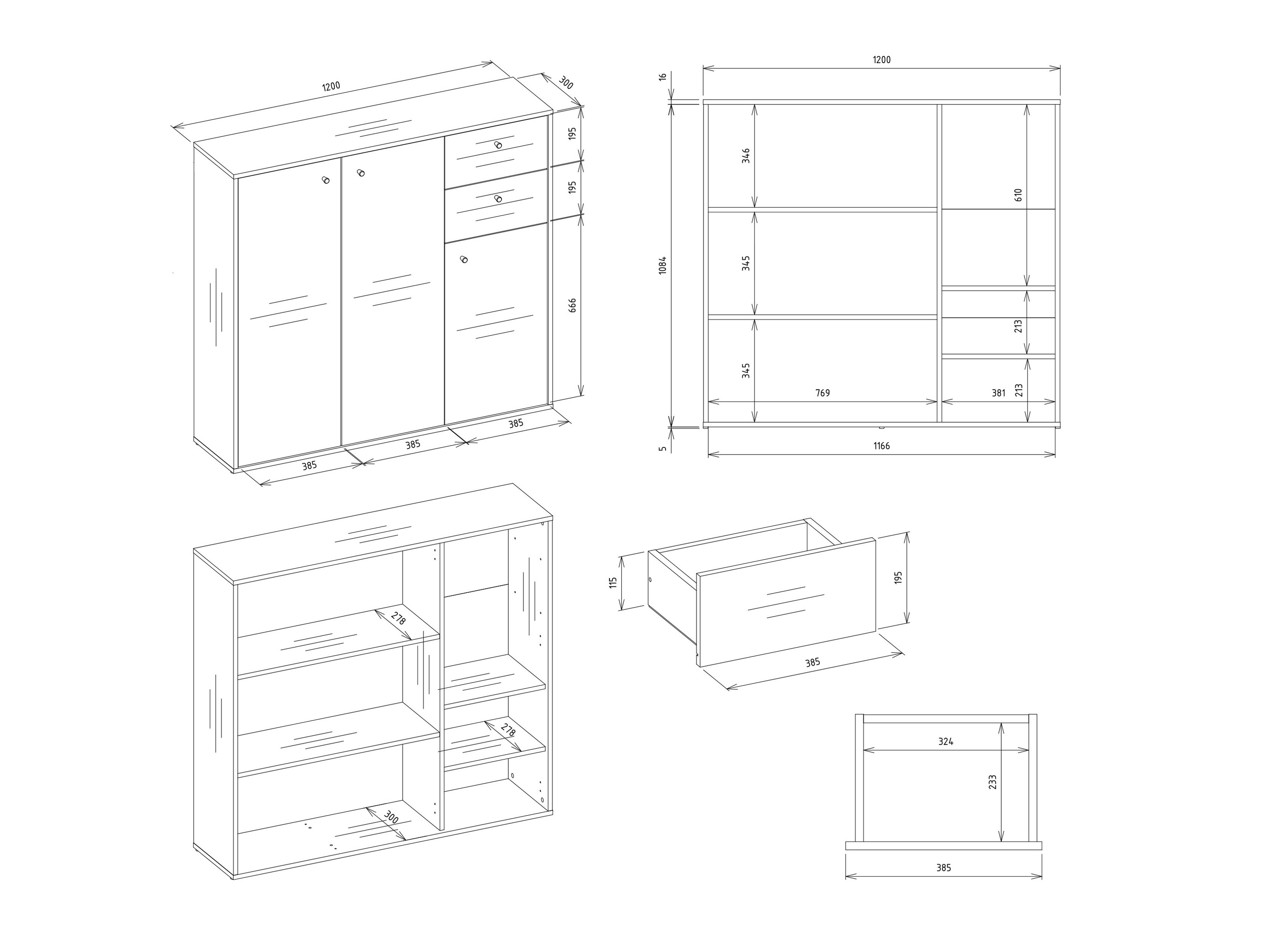 Cassettiera Mandeville 407 (Bianco)