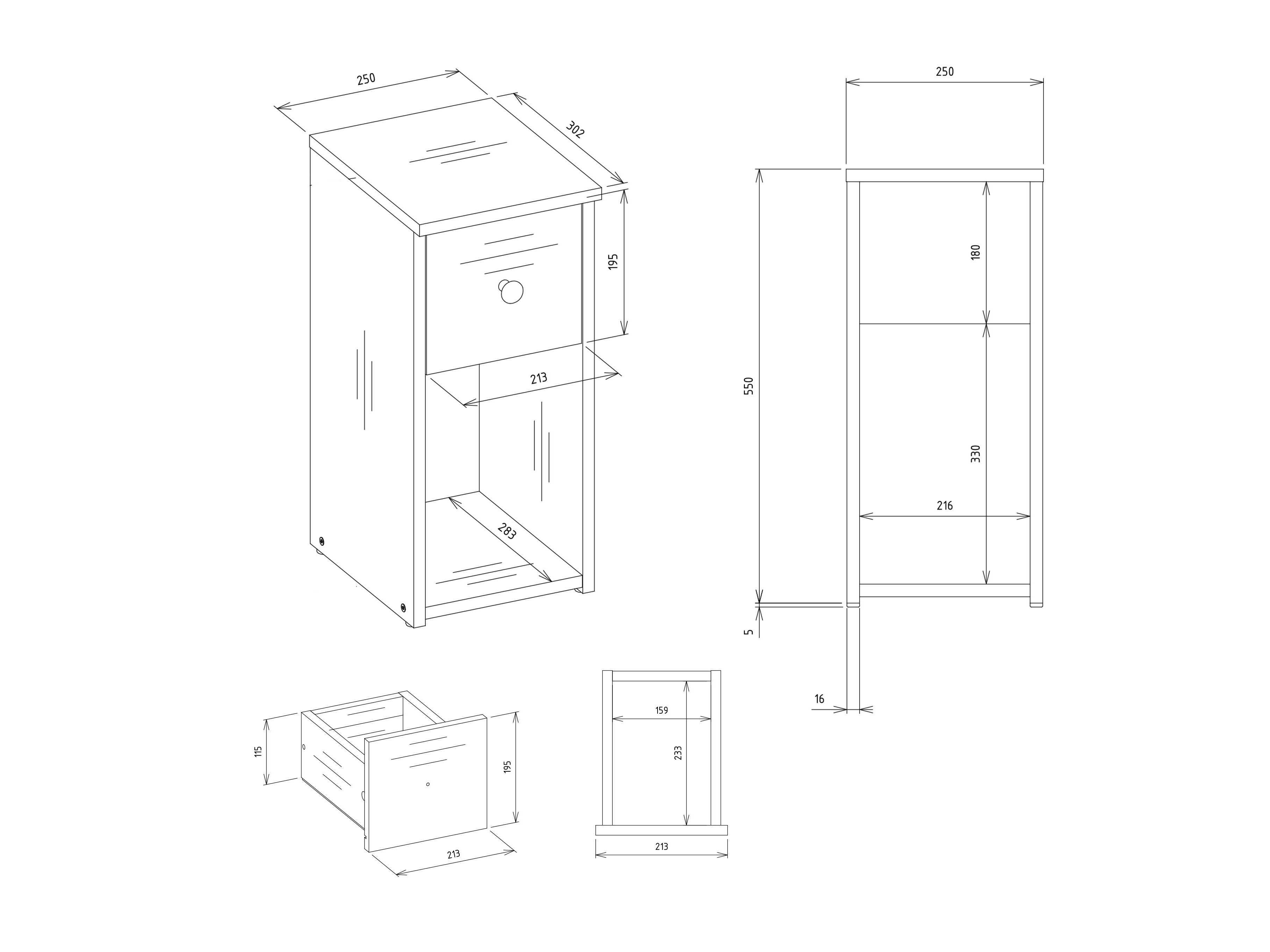 Comodino Mandeville 409 (Bianco)