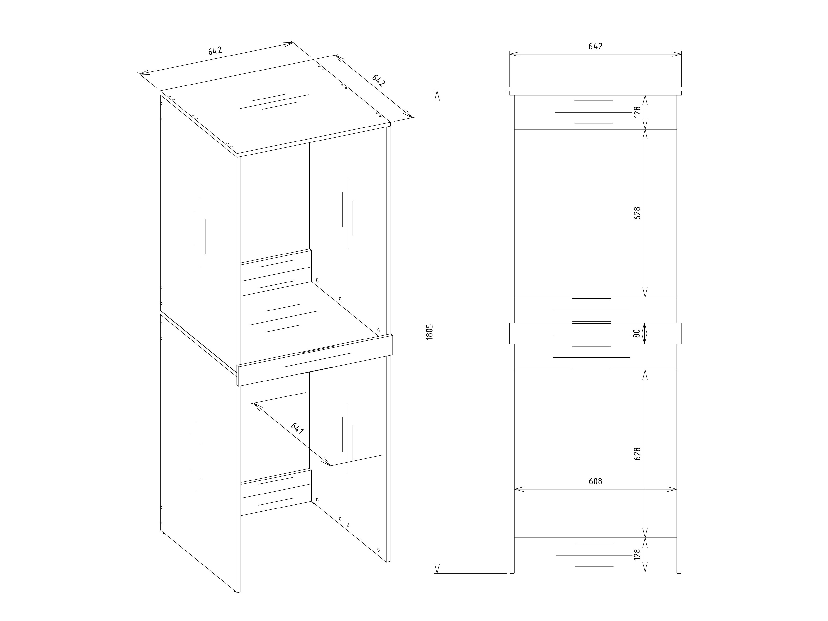 Mensola del bagno Balelbo 108 (Antracite + Rovere Artisan)
