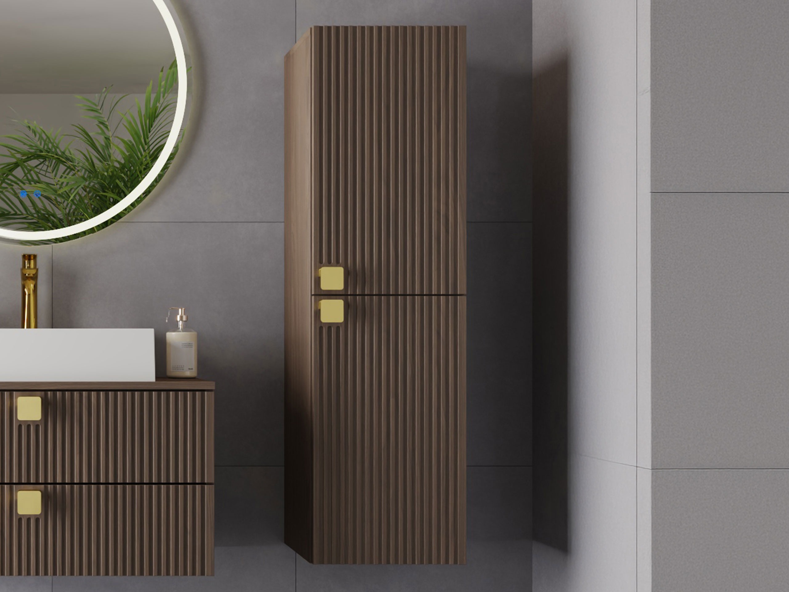 Mobiletto del bagno Panium (Noce scuro)