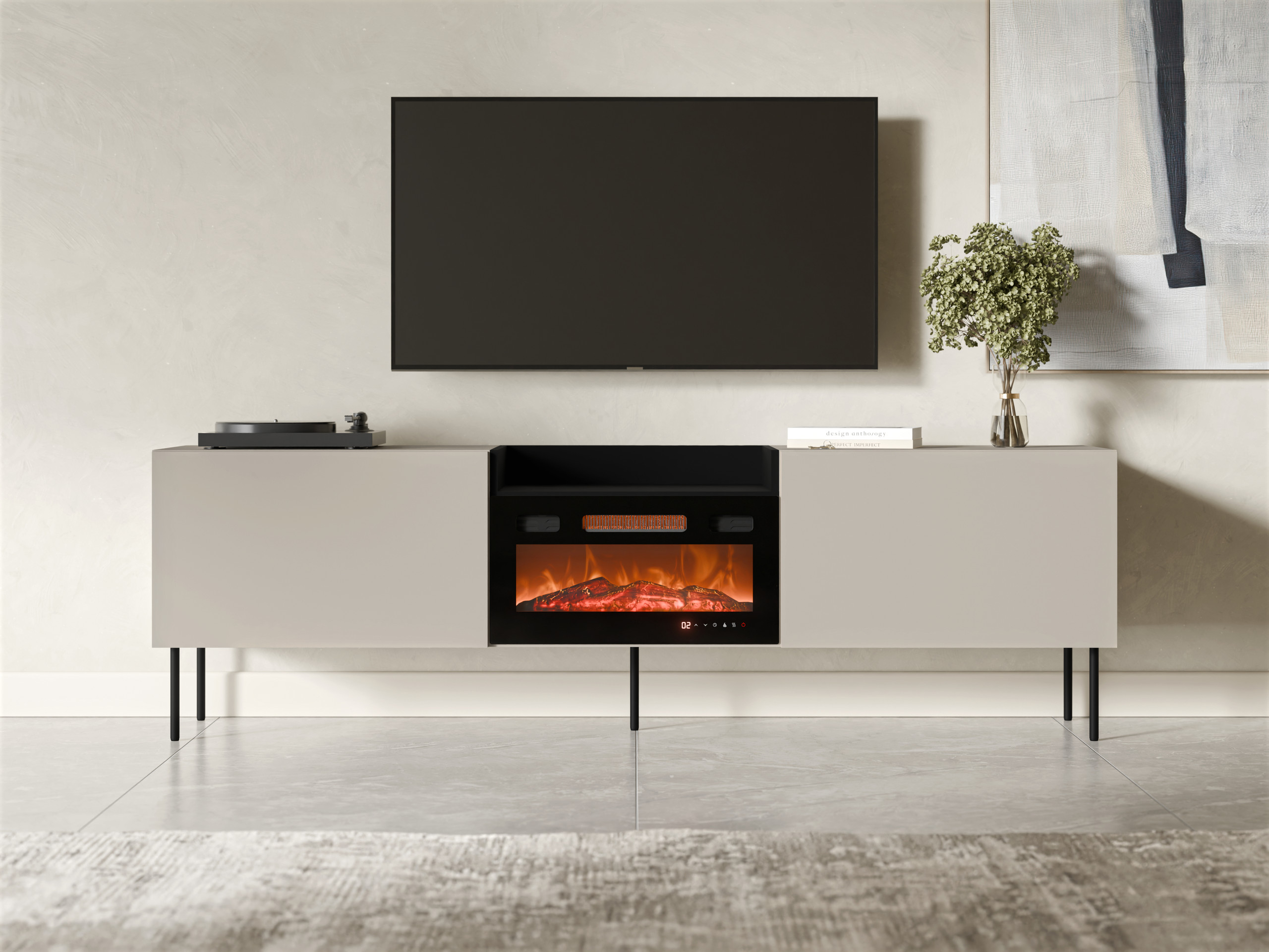 Mobile porta TV Charlotte 216 (Cachemire + Nero)