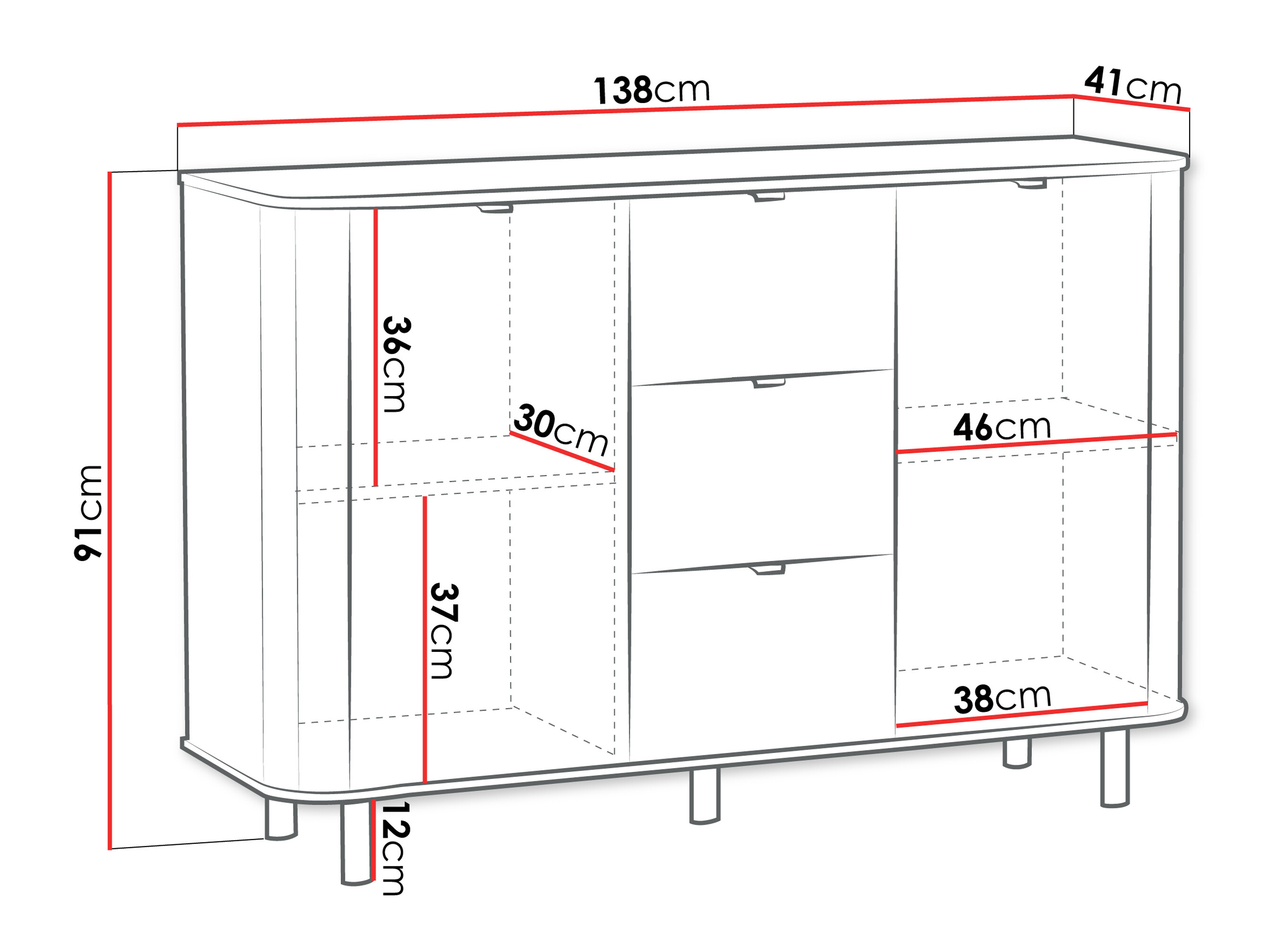 Cassettiera Larala 100 (Grigio beige)