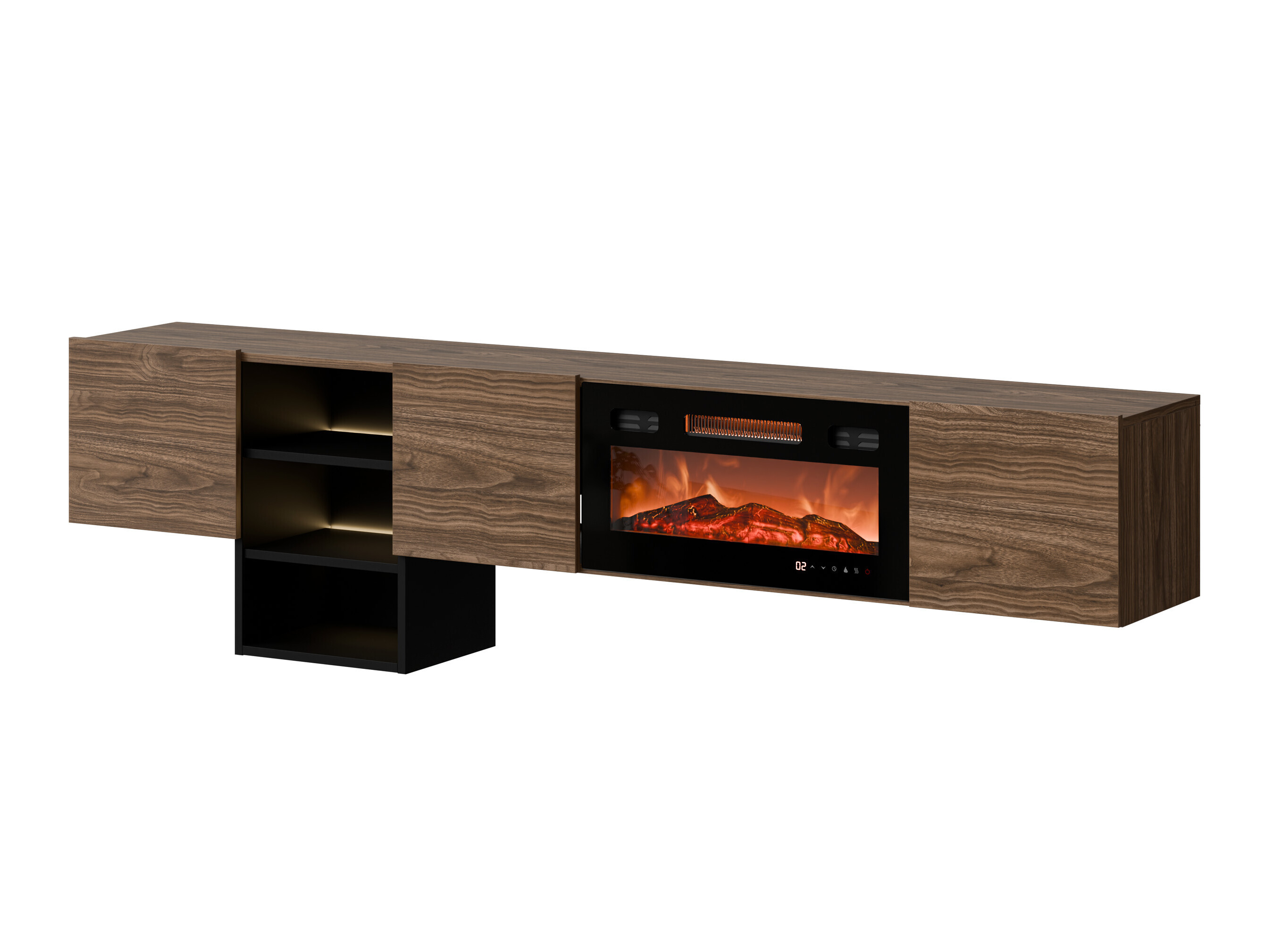 Mobile porta TV Charlotte 218 (Noce + Nero)