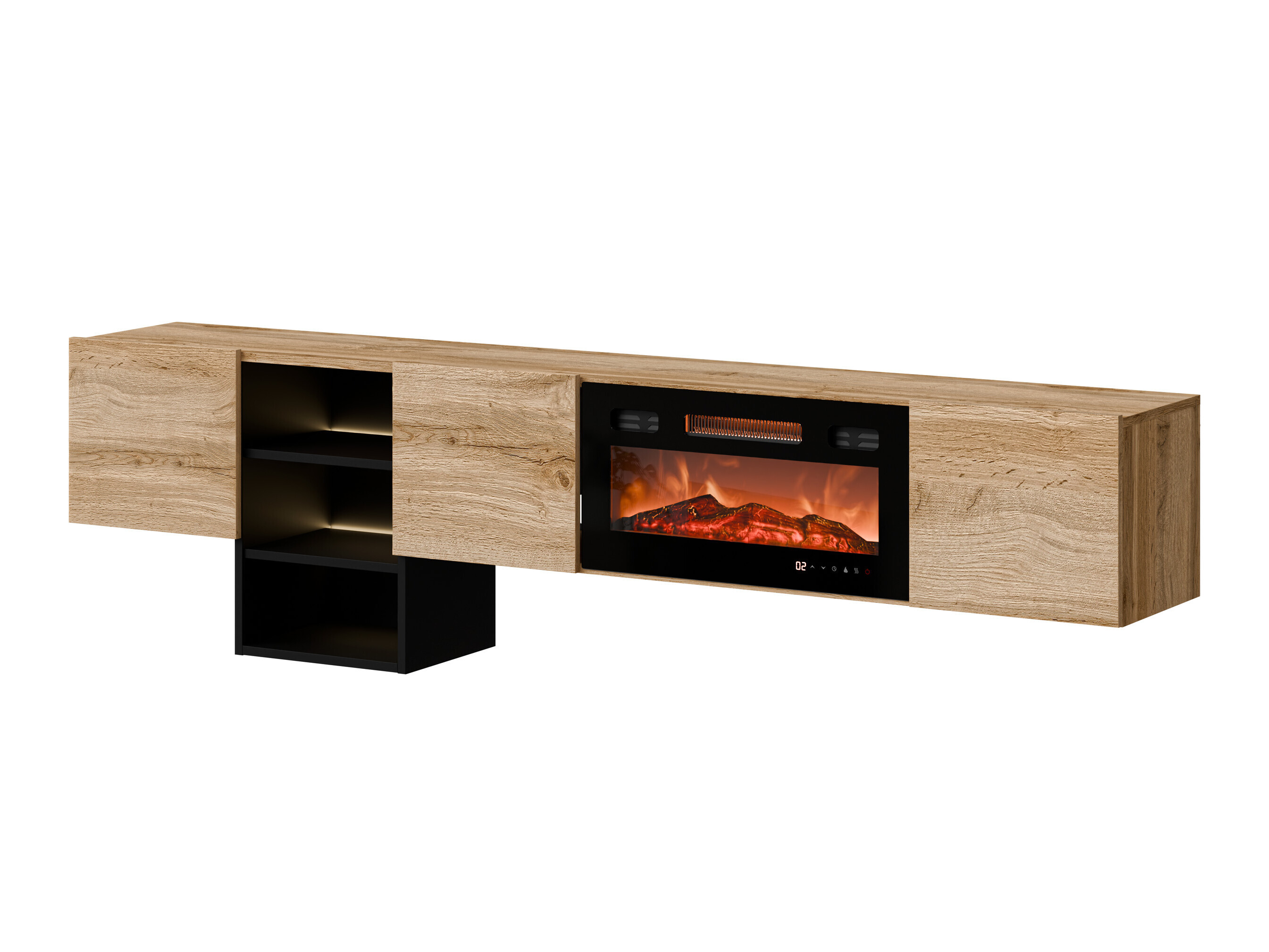 Mobile porta TV Charlotte 218 (Quercia di Wotan + Nero)