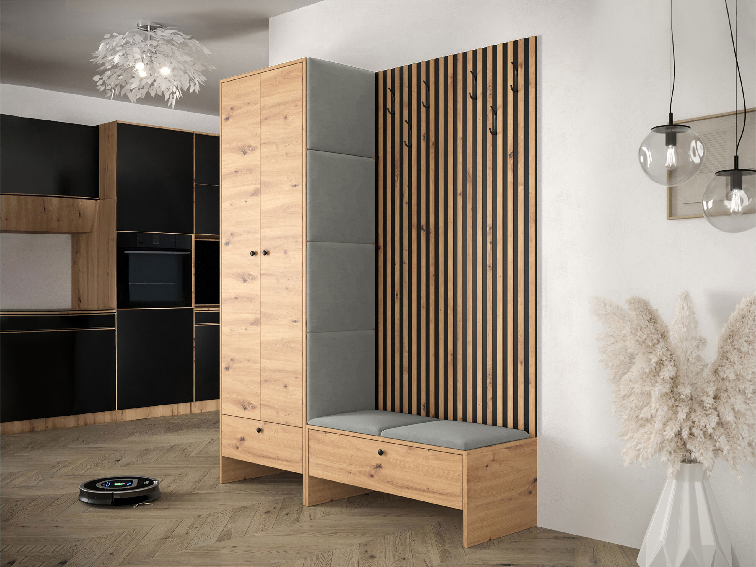 Set arredo da corridoio Donio III (Rovere Artisan + Polo 894)