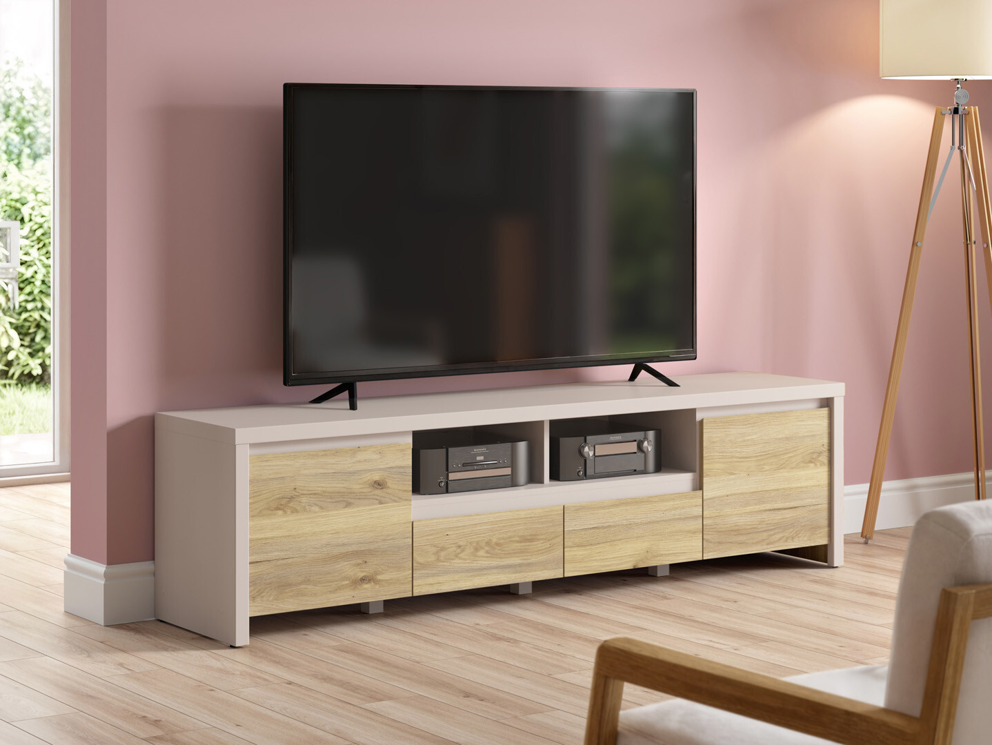 Mobile porta TV Nolroma 143 (Cachemire + Quercia)