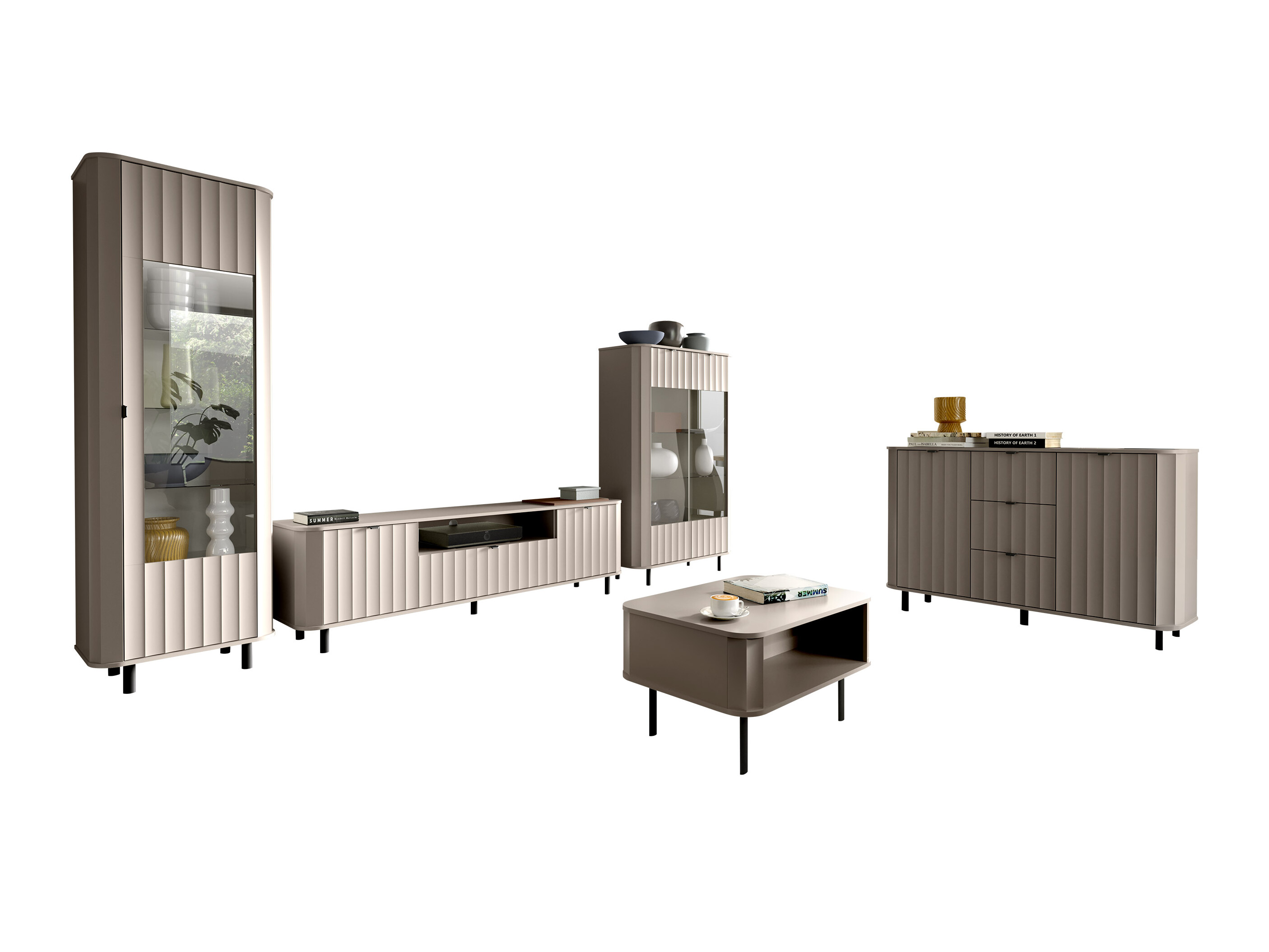 Parete attrezzata Larala 110 (Grigio beige)