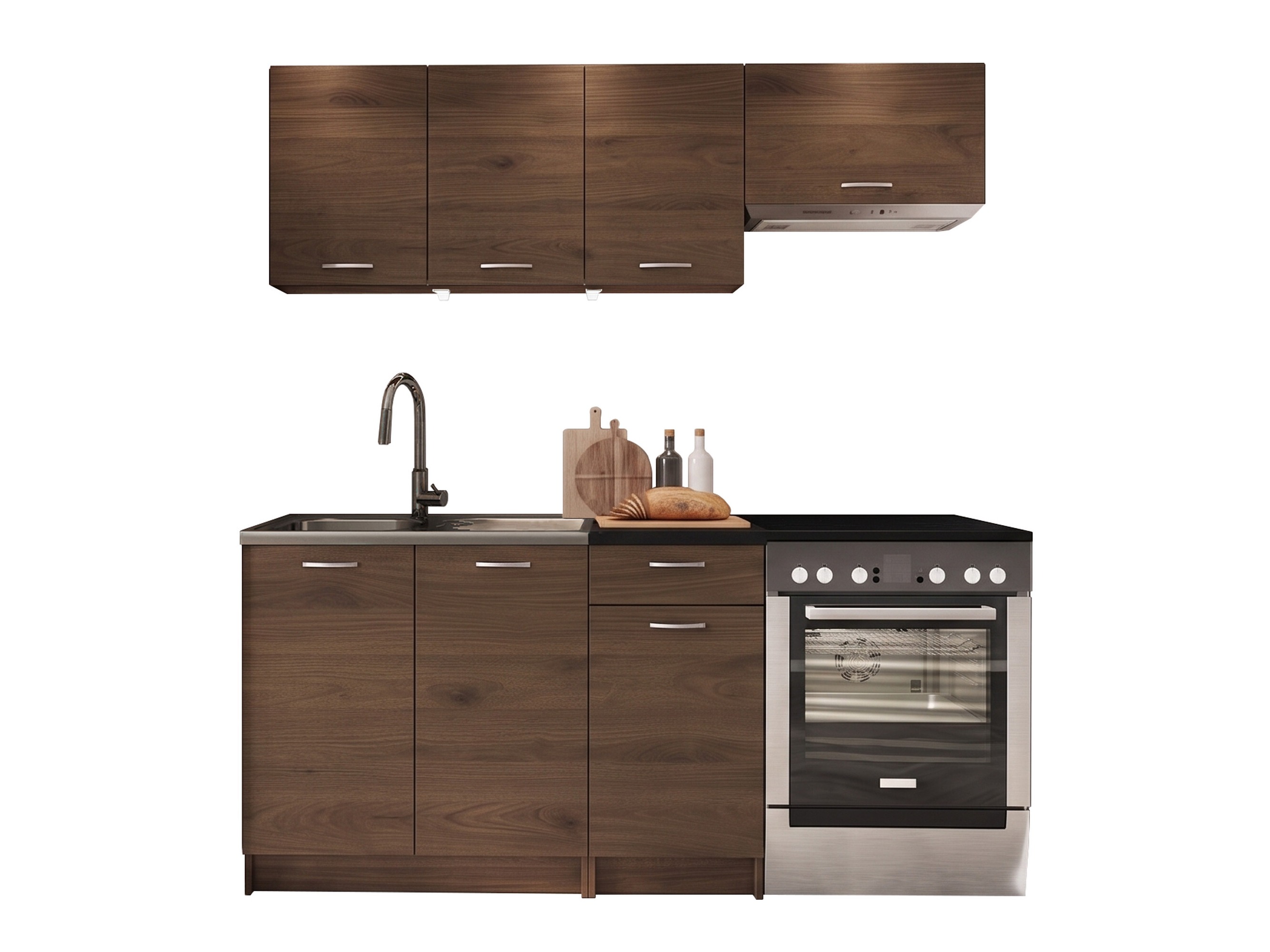 Composizione cucina Ota (Noce + Nero)